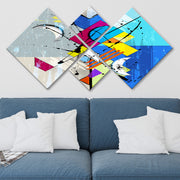 Conjunto Decorativo MDF Multicolor 4 Peças - Impressão UV Premium para Parede