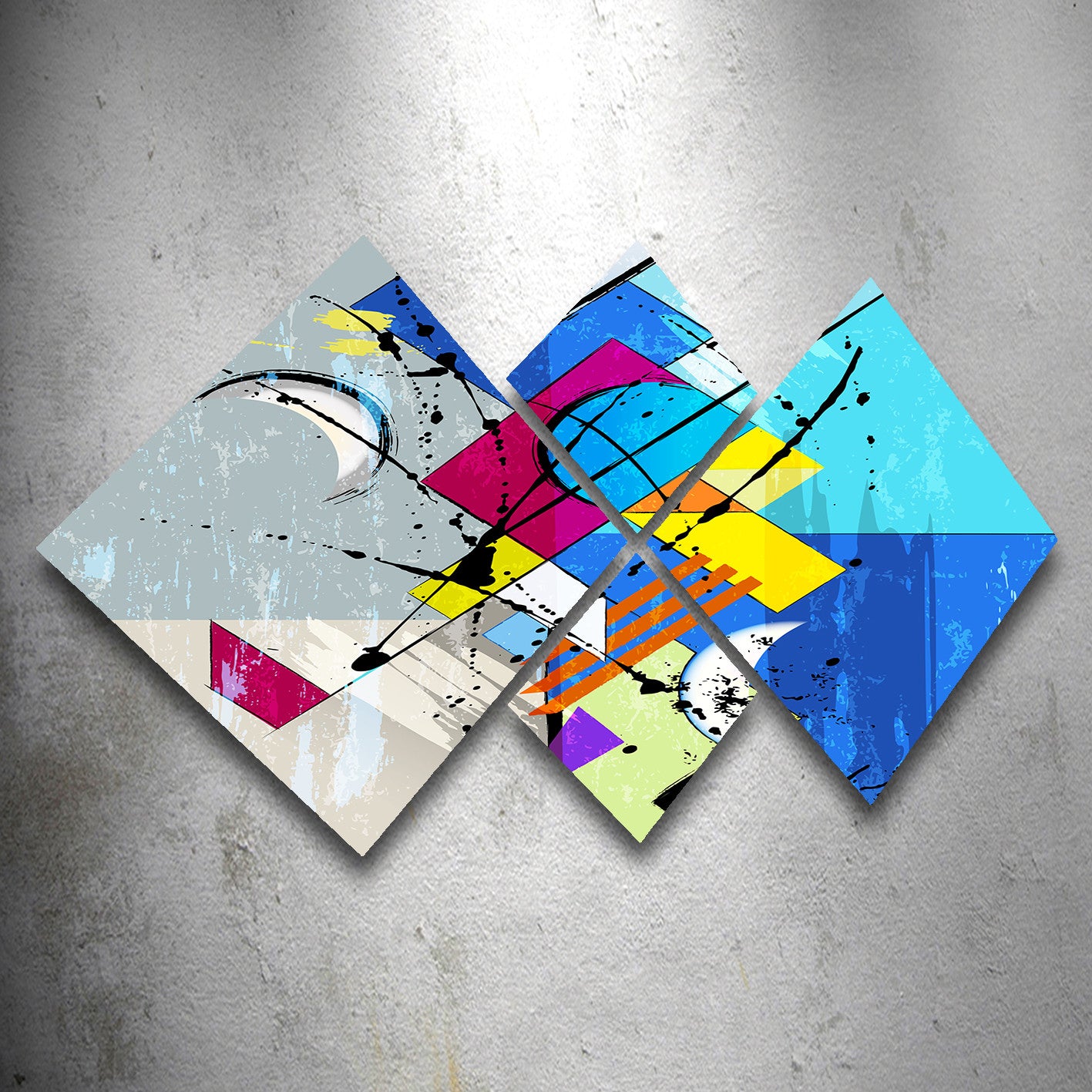 Conjunto Decorativo MDF Multicolor 4 Peças - Impressão UV Premium para Parede