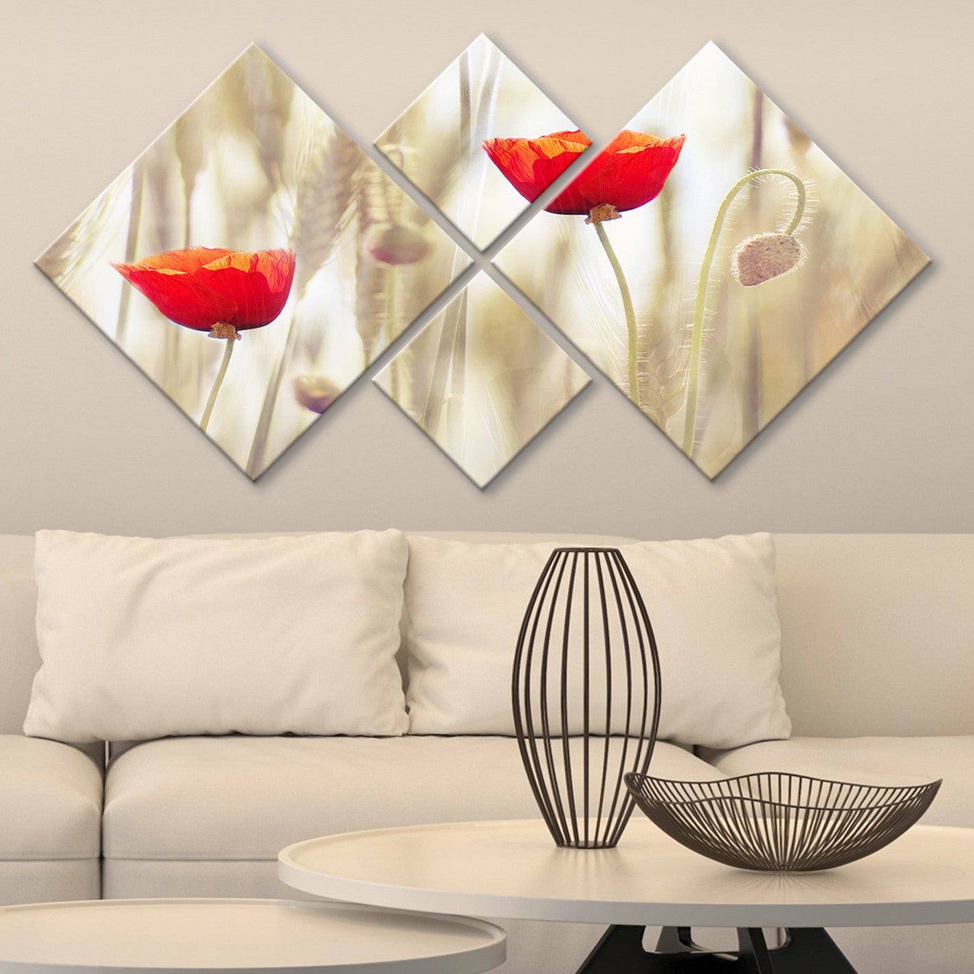 Conjunto Decorativo MDF Multicolor 4 Peças - Impressão UV Premium para Parede