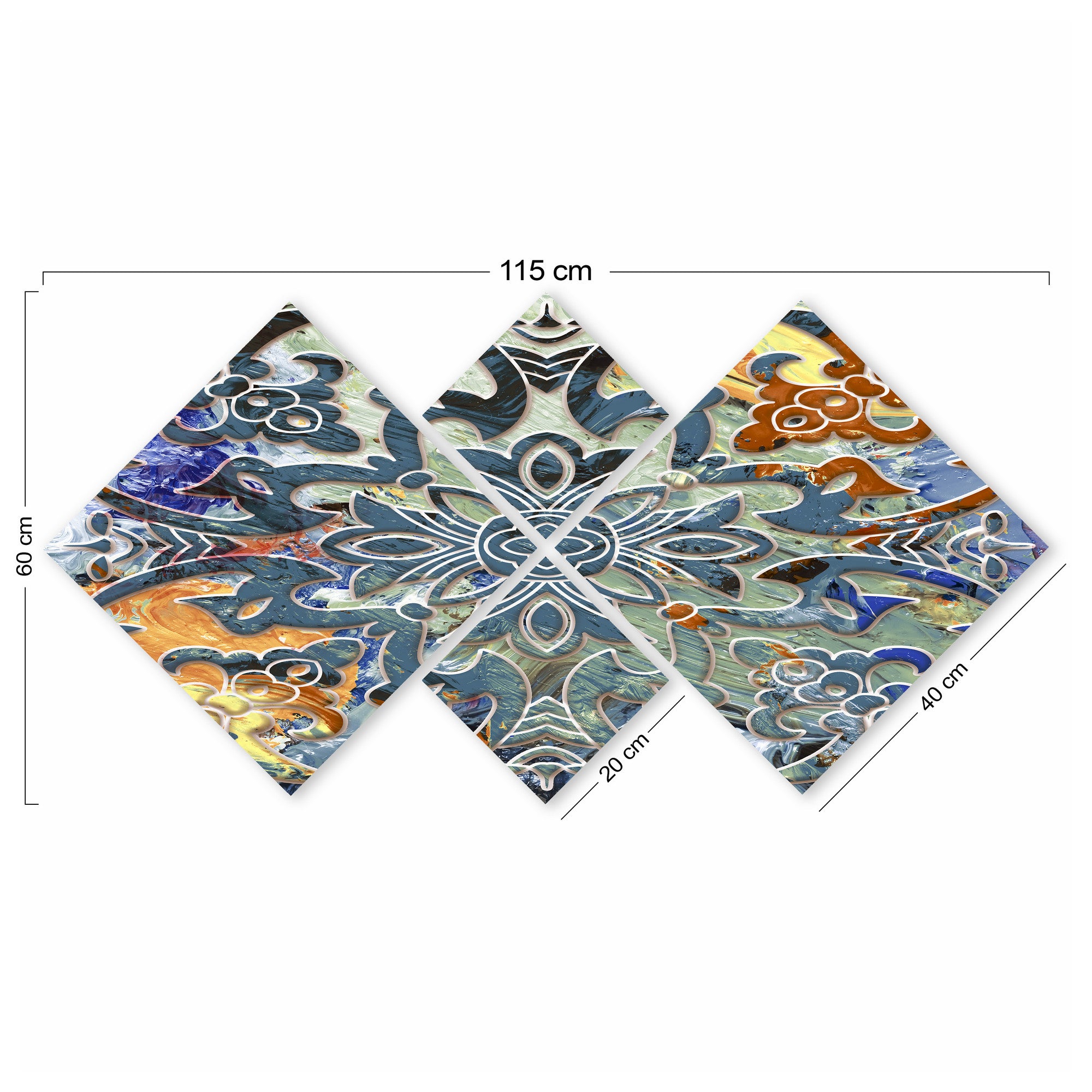 Conjunto Decorativo MDF Multicolor 4 Peças - Impressão UV Premium para Parede