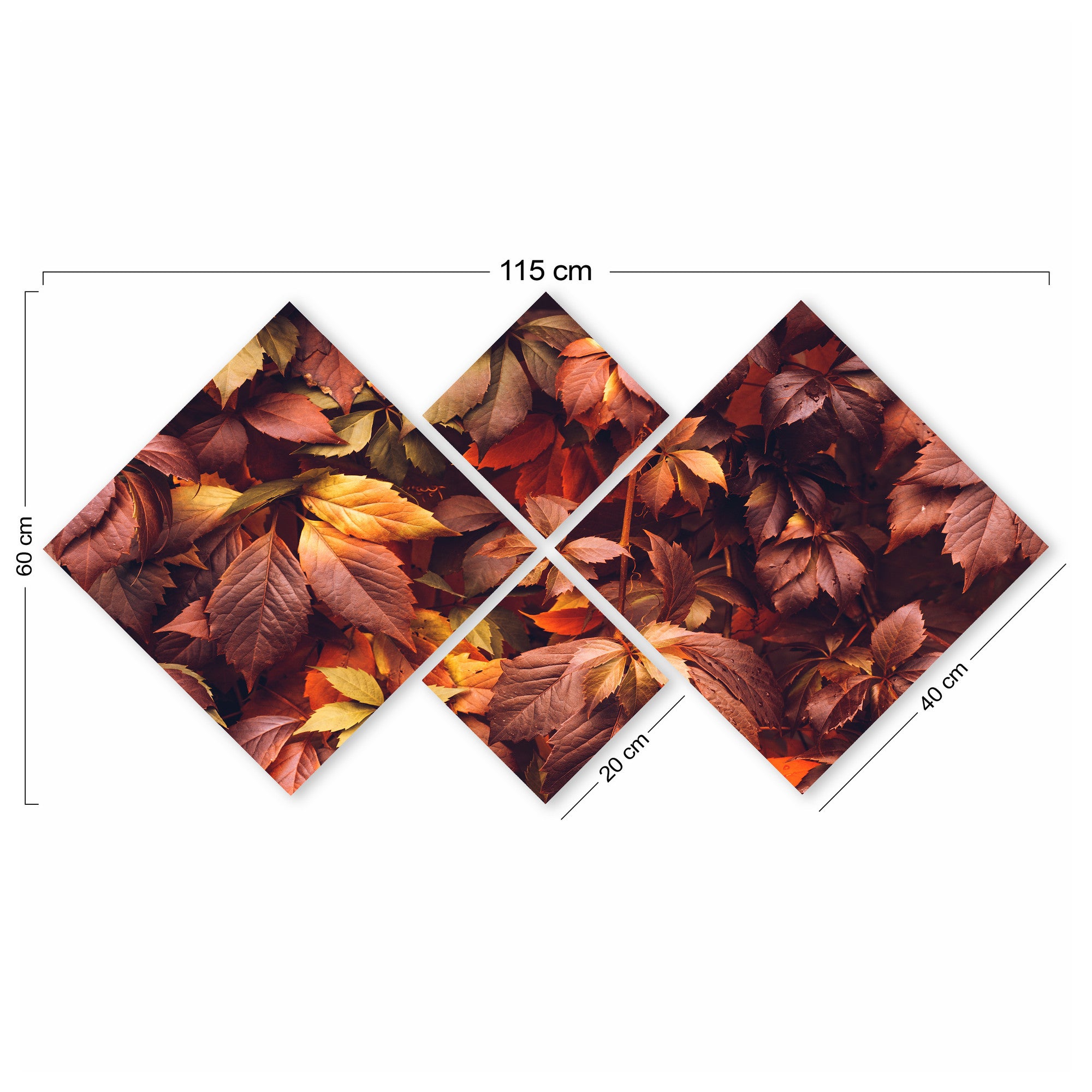 Conjunto Decorativo MDF Multicolor 4 Peças - Impressão UV Premium para Parede