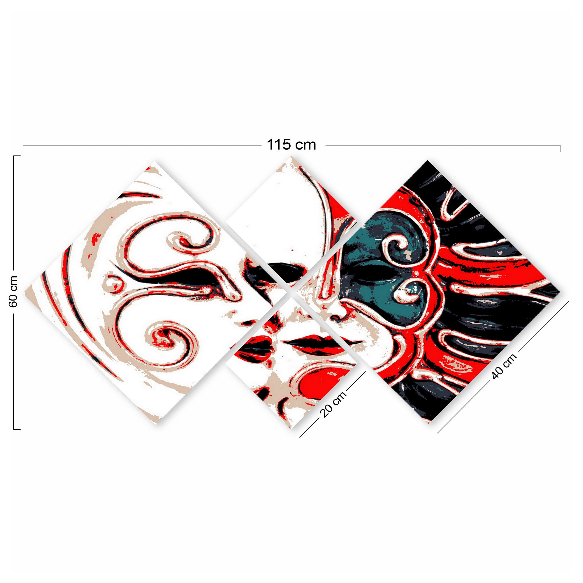 Conjunto Decorativo MDF Multicolor 4 Peças - Impressão UV Premium para Parede