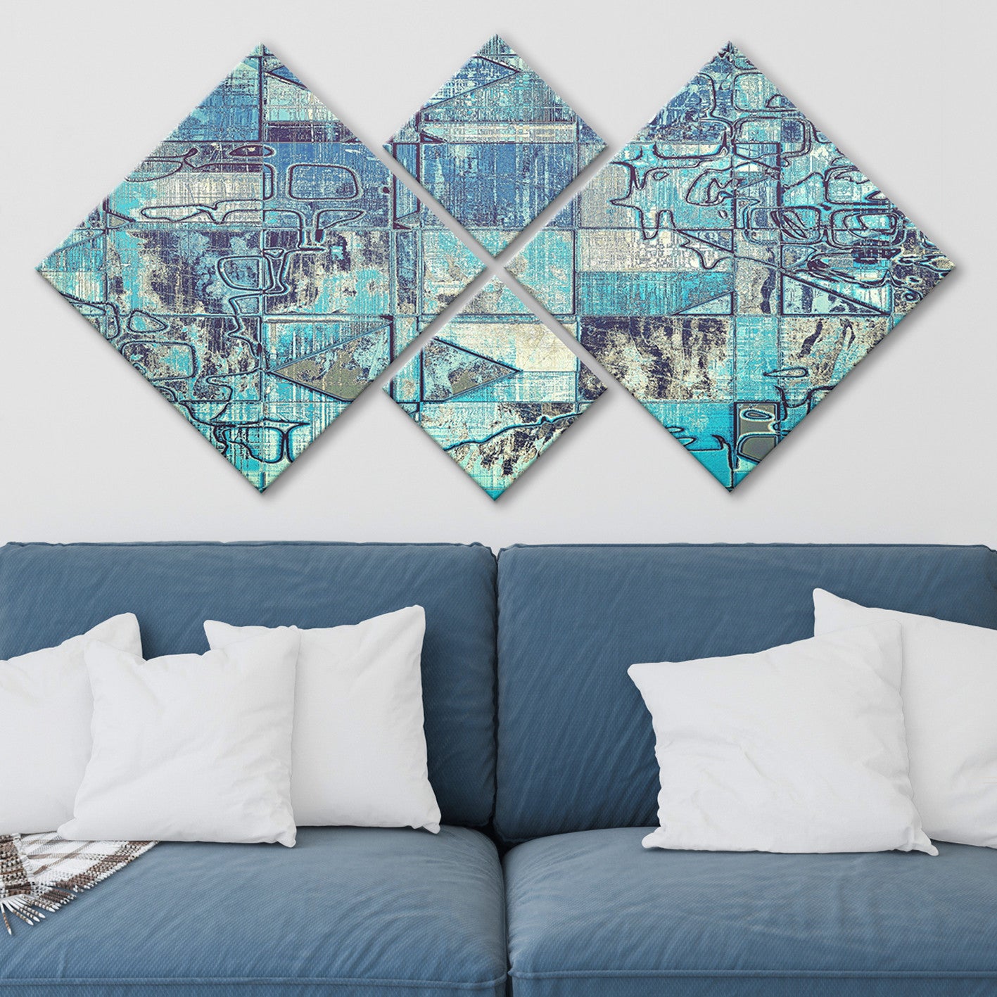 Conjunto Decorativo MDF Multicolor 4 Peças - Impressão UV Premium para Parede