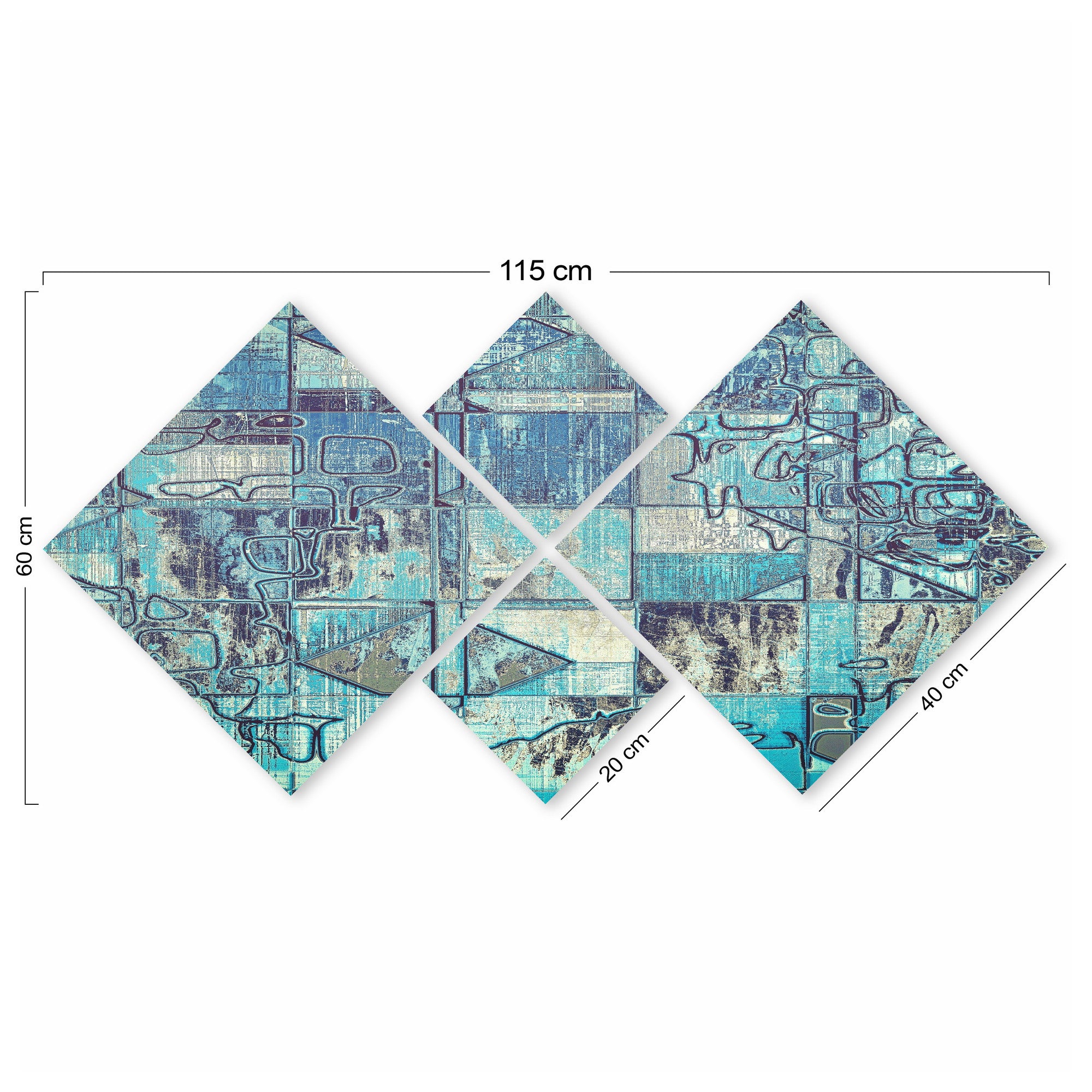 Conjunto Decorativo MDF Multicolor 4 Peças - Impressão UV Premium para Parede