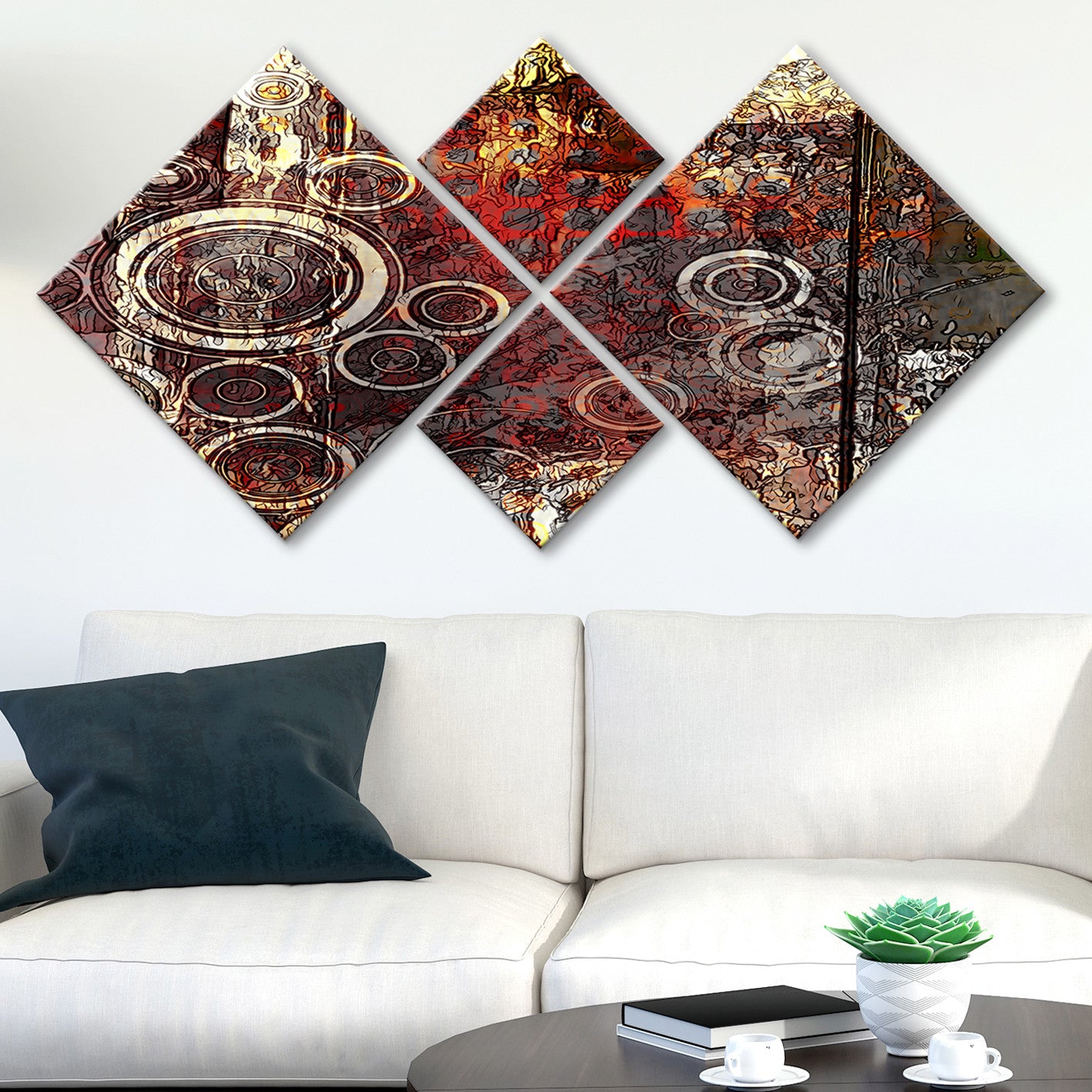 Conjunto Decorativo MDF Multicolor 4 Peças - Impressão UV Premium para Parede