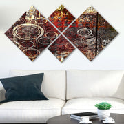 Conjunto Decorativo MDF Multicolor 4 Peças - Impressão UV Premium para Parede