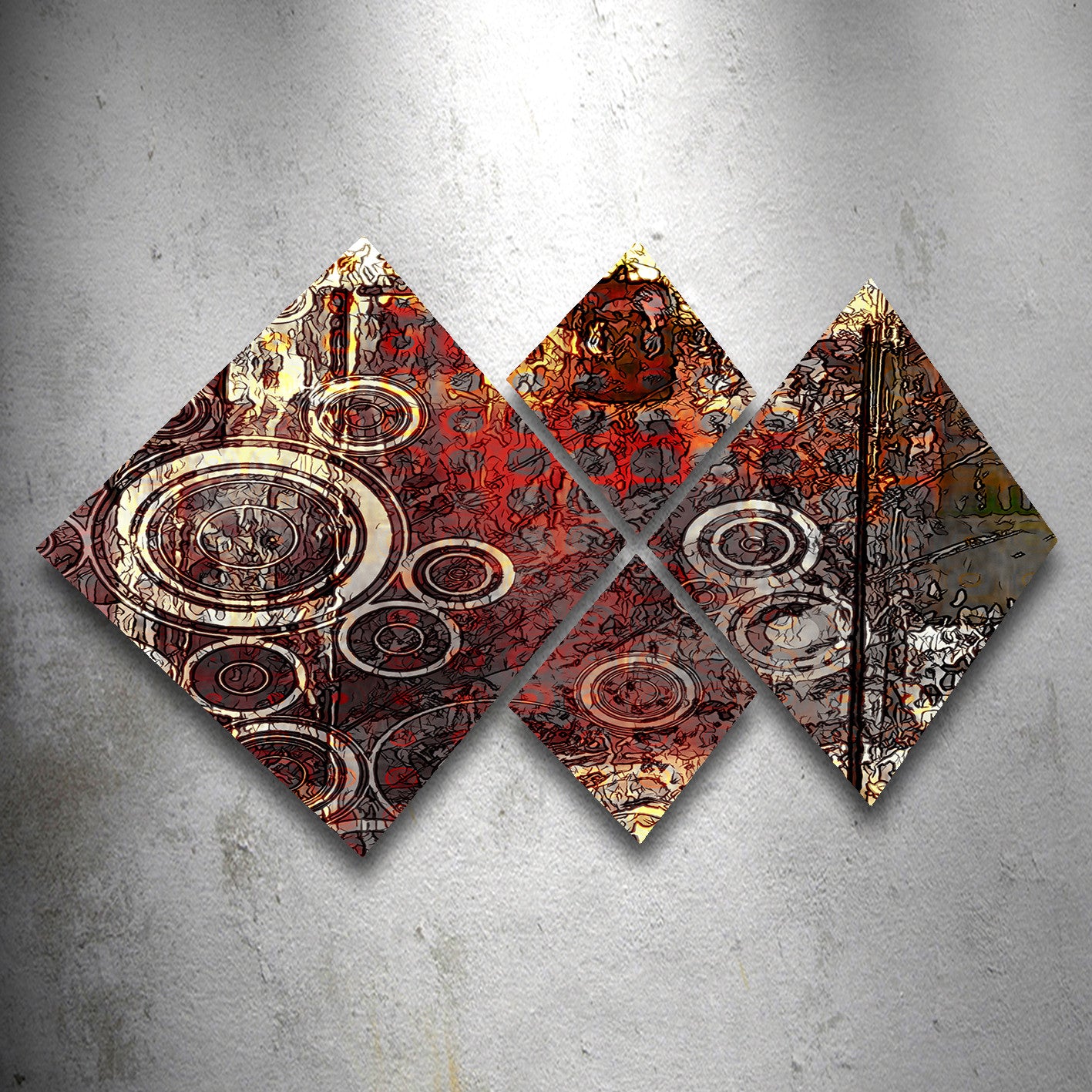 Conjunto Decorativo MDF Multicolor 4 Peças - Impressão UV Premium para Parede