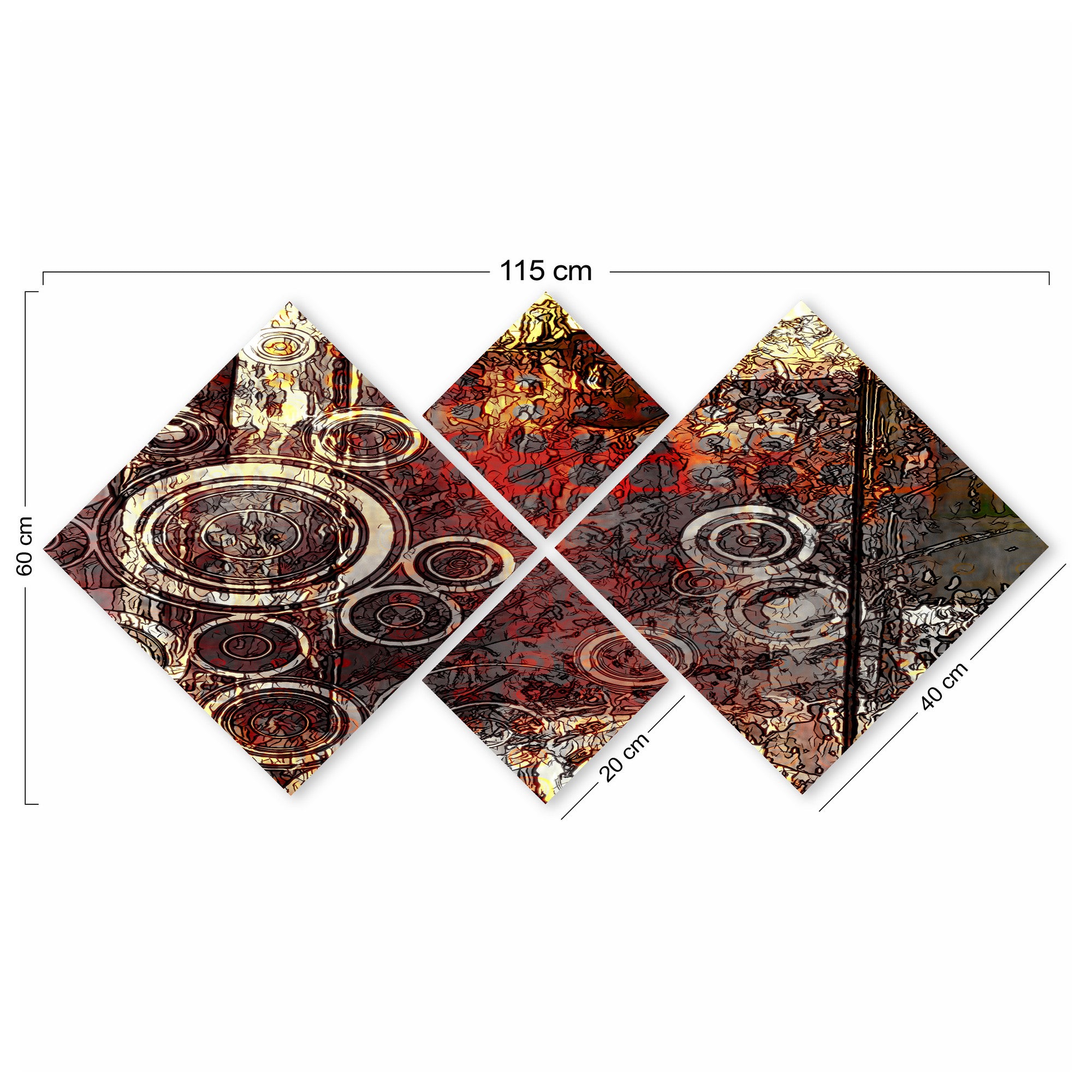 Conjunto Decorativo MDF Multicolor 4 Peças - Impressão UV Premium para Parede