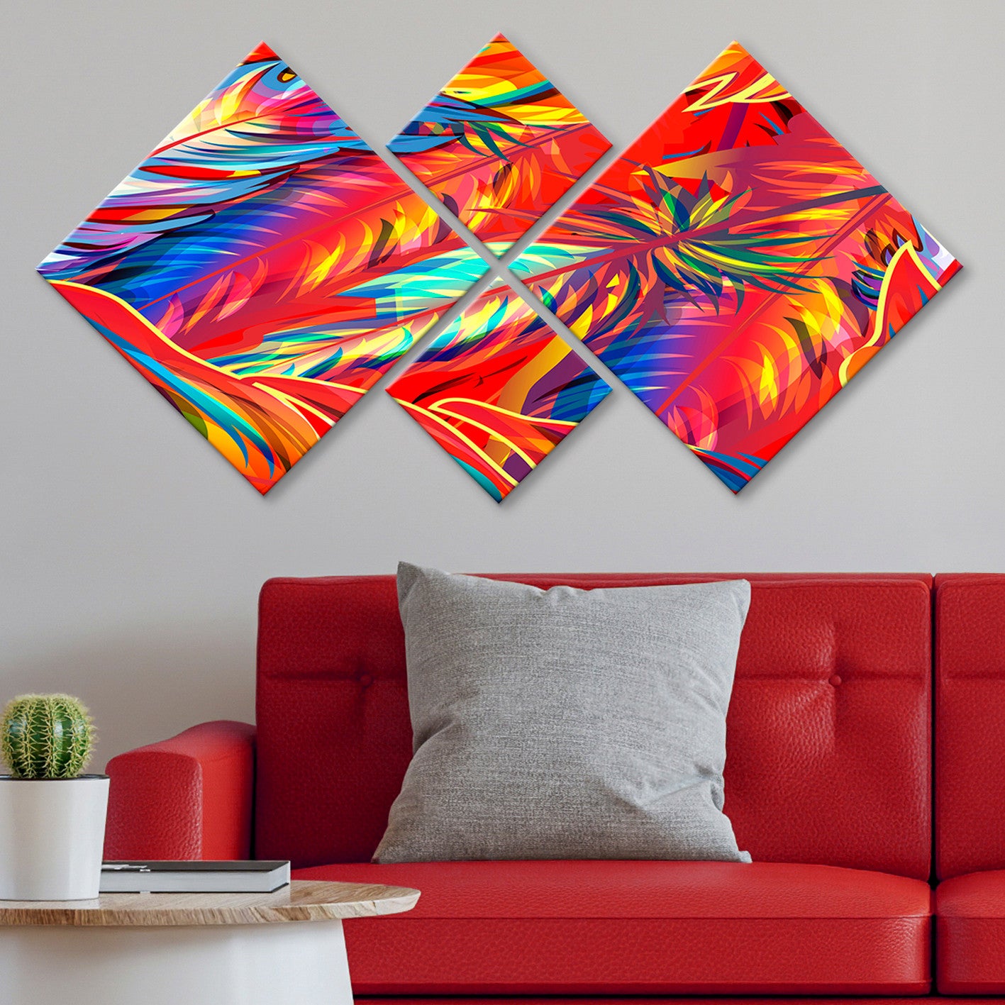 Conjunto Decorativo MDF Multicolor 4 Peças - Impressão UV Premium para Parede