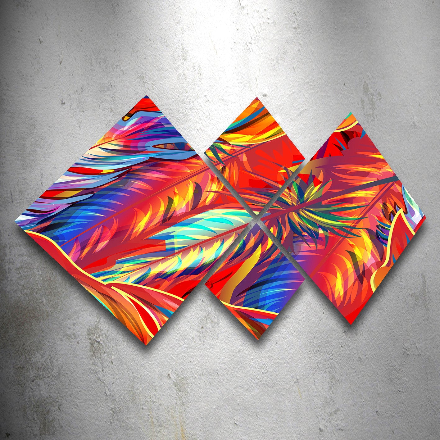 Conjunto Decorativo MDF Multicolor 4 Peças - Impressão UV Premium para Parede