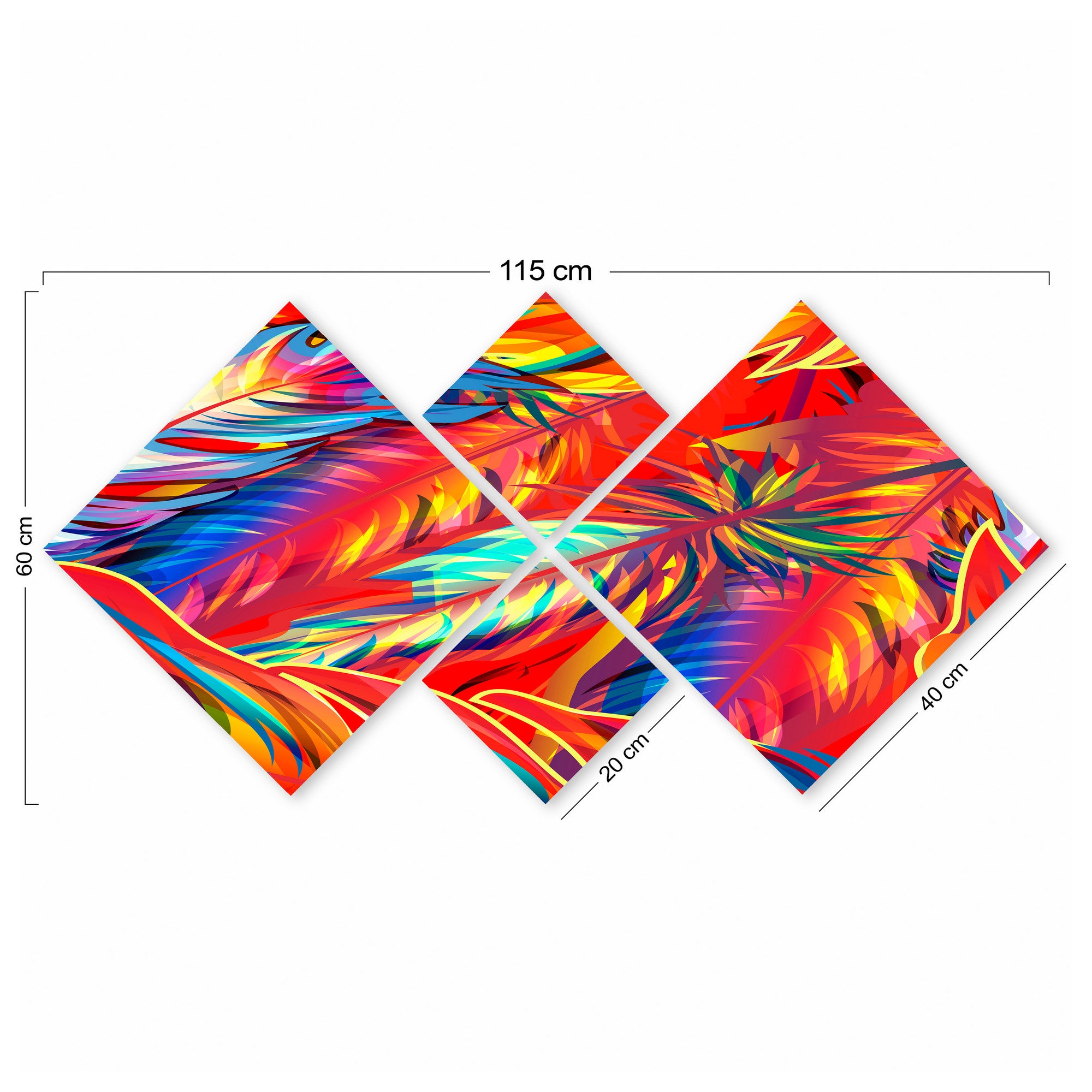 Conjunto Decorativo MDF Multicolor 4 Peças - Impressão UV Premium para Parede