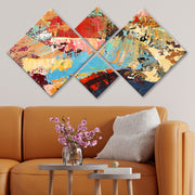 Conjunto Decorativo MDF Multicolor 4 Peças - Impressão UV Premium para Parede