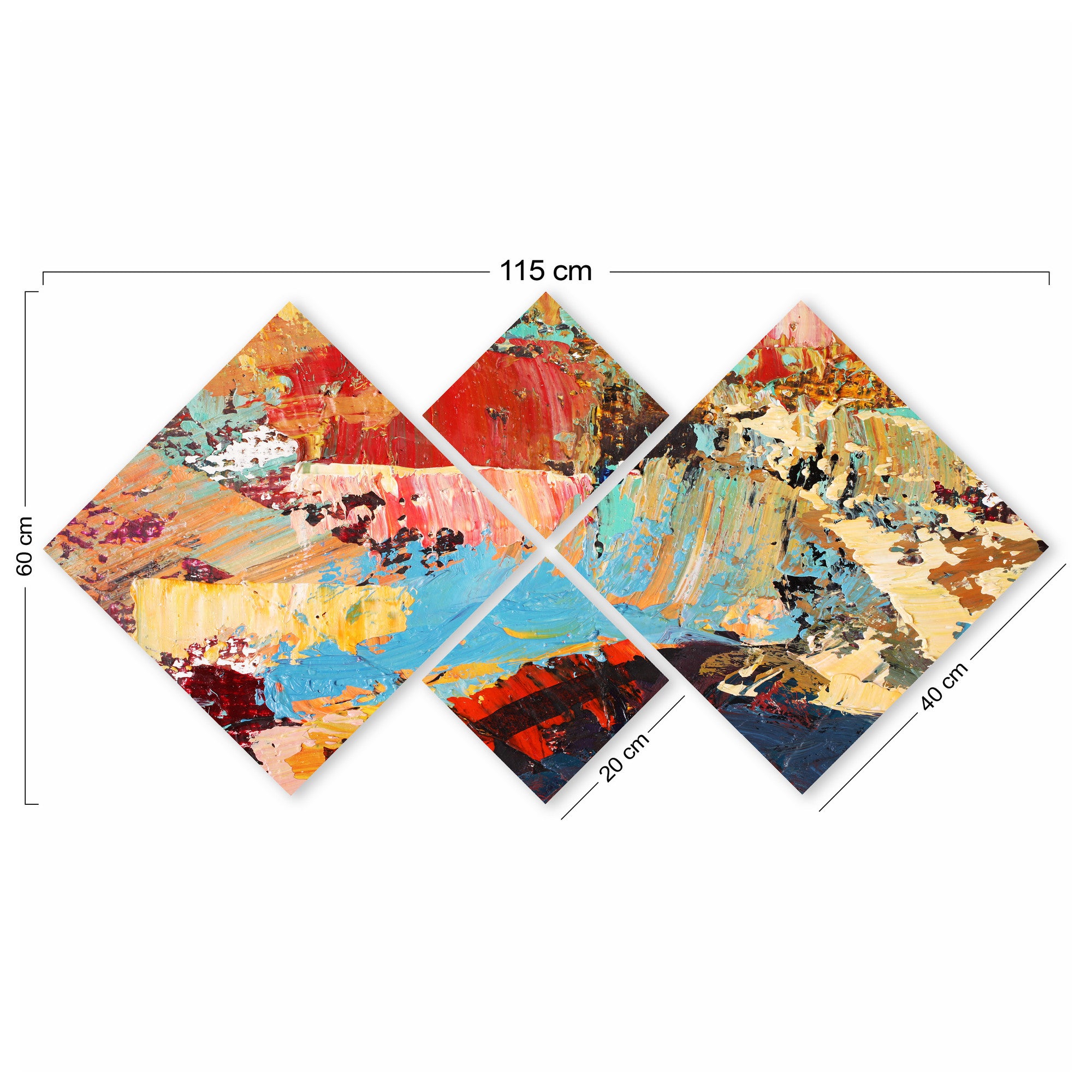 Conjunto Decorativo MDF Multicolor 4 Peças - Impressão UV Premium para Parede