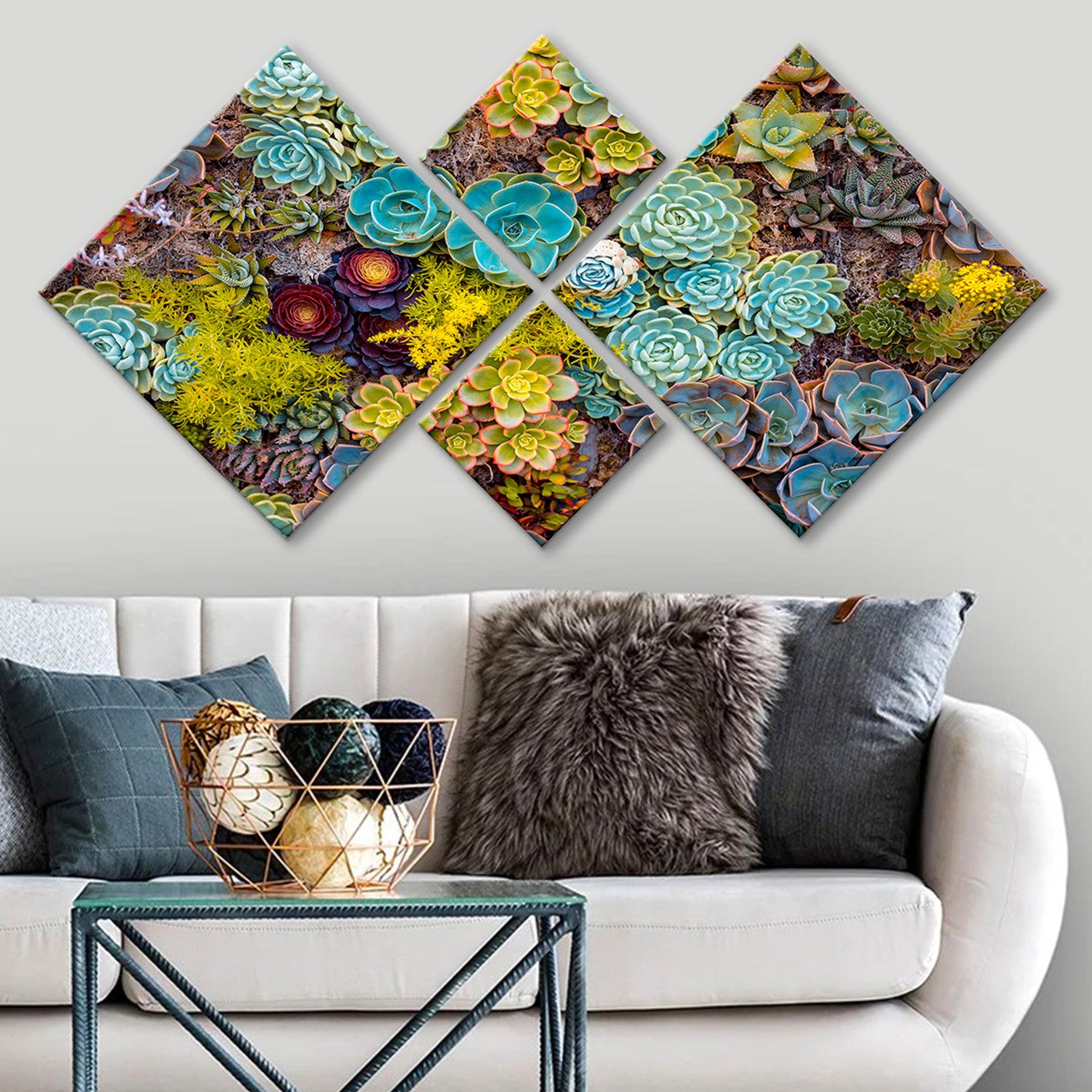 Conjunto Decorativo MDF Multicolor 4 Peças - Impressão UV Premium para Parede