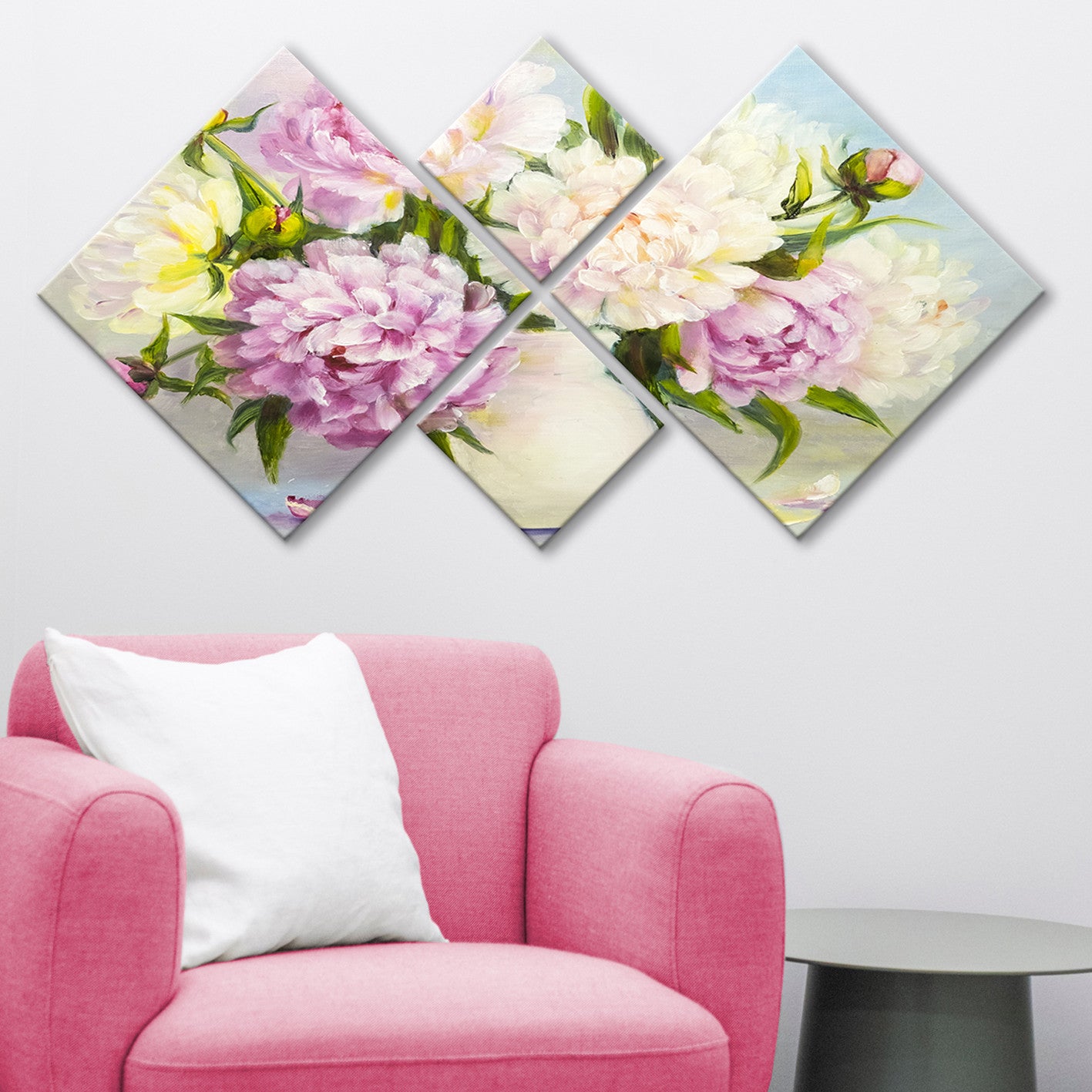 Conjunto Decorativo MDF Multicolor 4 Peças - Impressão UV Premium para Parede