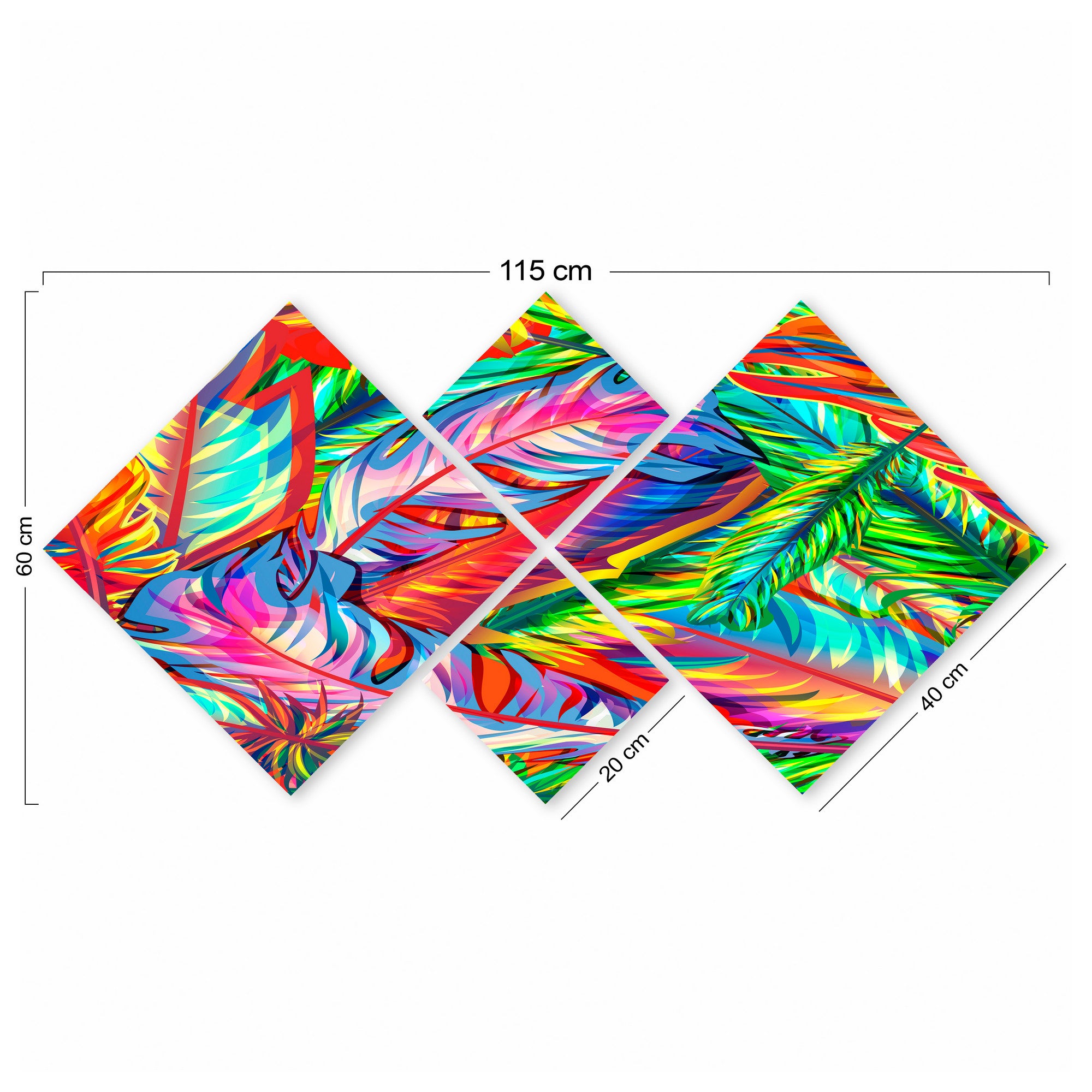 Conjunto Decorativo MDF Multicolor 4 Peças - Impressão UV Premium para Parede