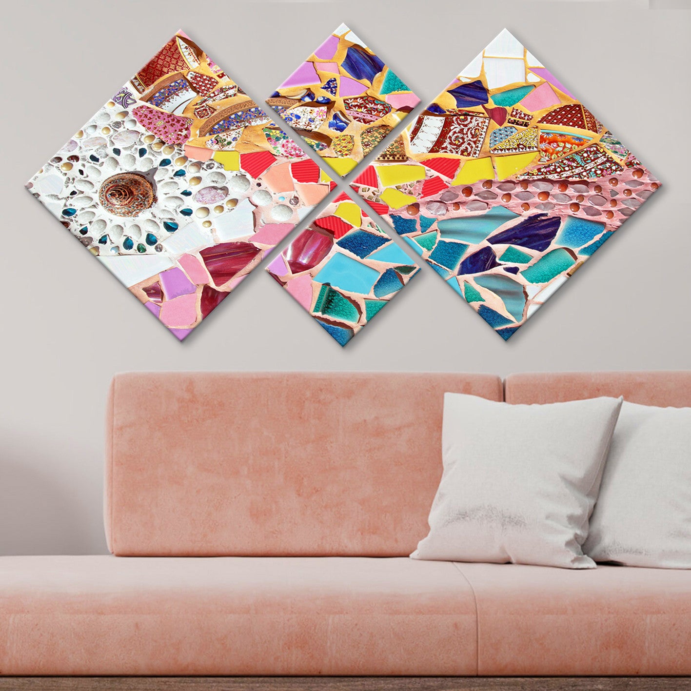 Conjunto Decorativo MDF Multicolor 4 Peças - Impressão UV Premium para Parede