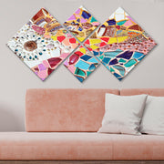 Conjunto Decorativo MDF Multicolor 4 Peças - Impressão UV Premium para Parede