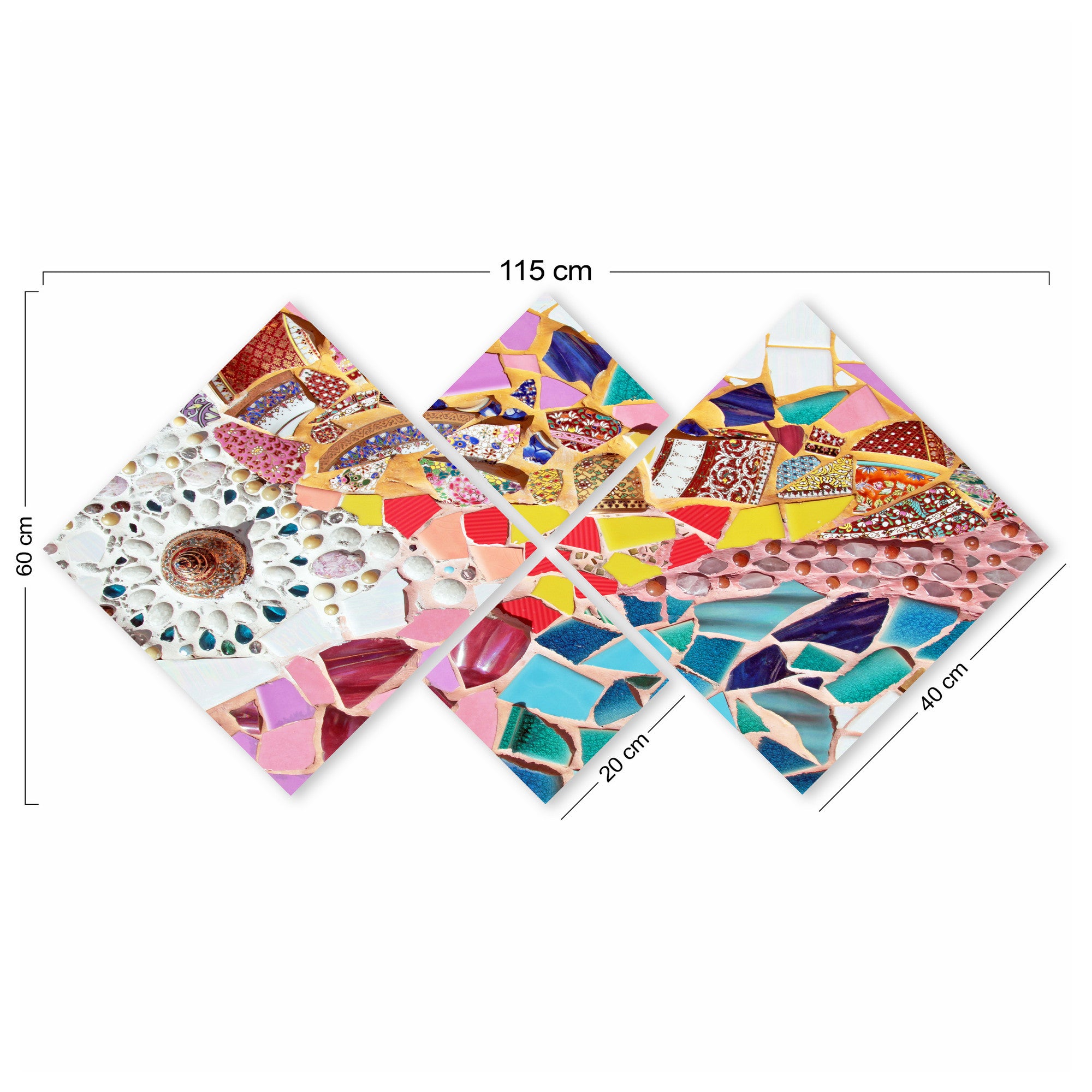 Conjunto Decorativo MDF Multicolor 4 Peças - Impressão UV Premium para Parede