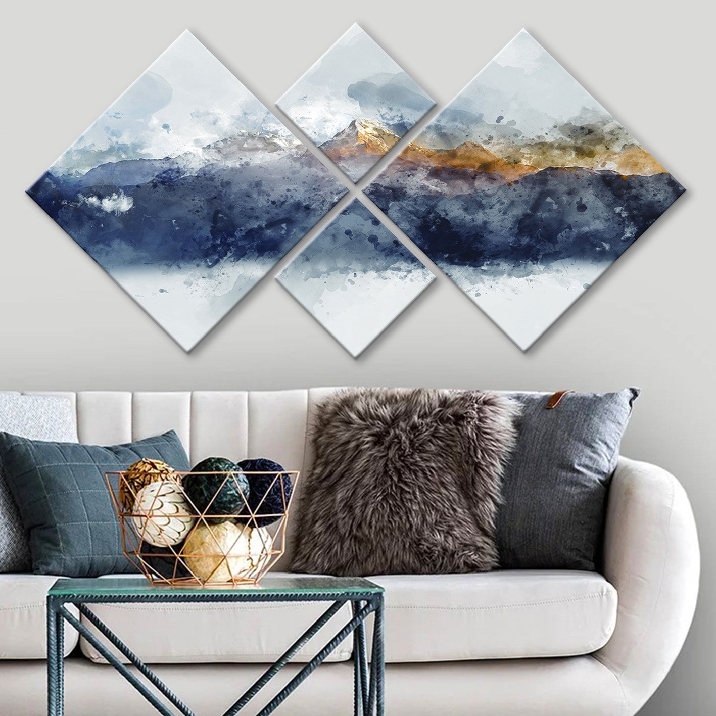 Conjunto Decorativo MDF Multicolor 4 Peças - Impressão UV Premium para Parede