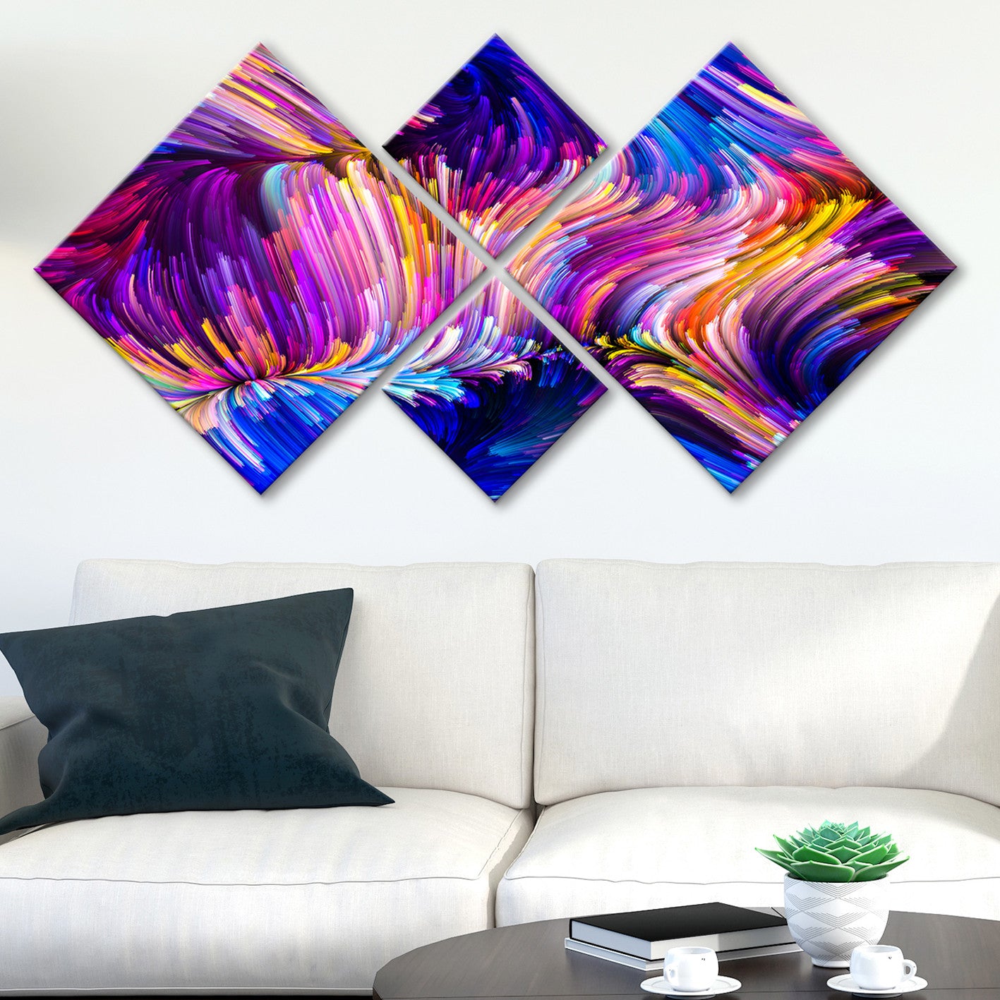 Conjunto Decorativo MDF Multicolor 4 Peças - Impressão UV Premium para Parede