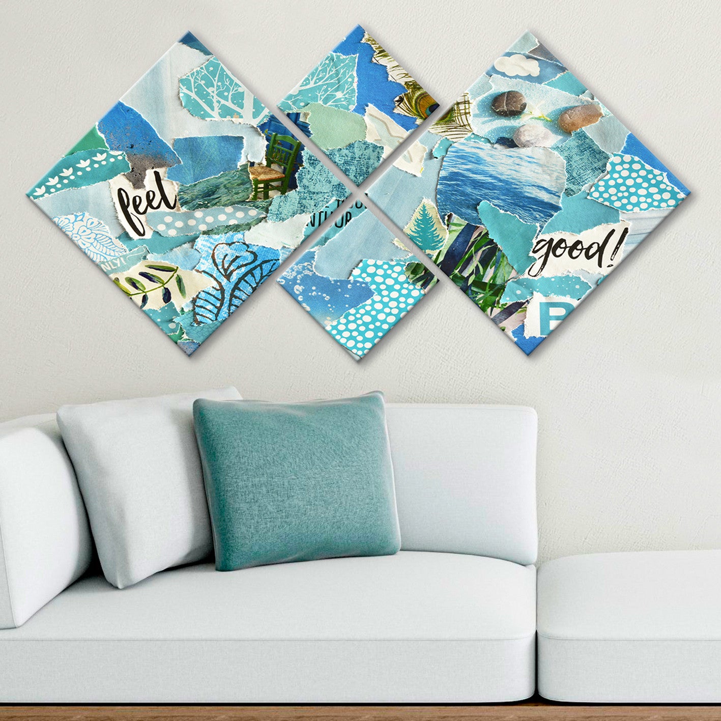 Conjunto Decorativo MDF Multicolor 4 Peças - Impressão UV Premium para Parede