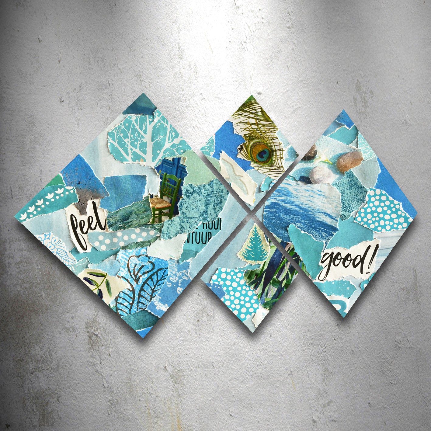 Conjunto Decorativo MDF Multicolor 4 Peças - Impressão UV Premium para Parede