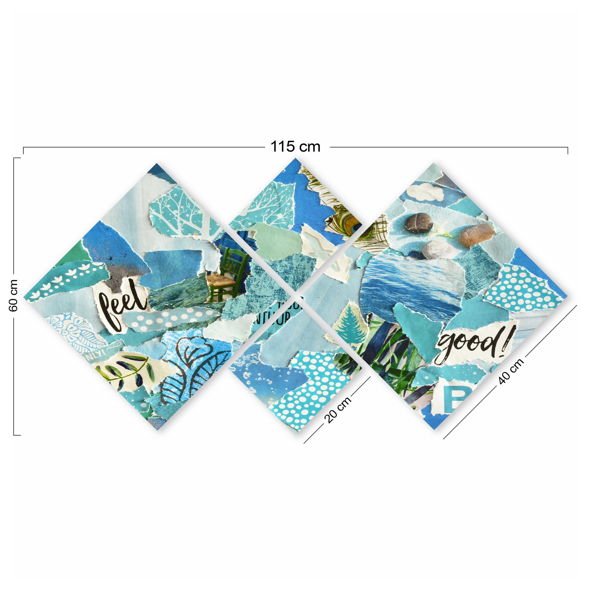 Conjunto Decorativo MDF Multicolor 4 Peças - Impressão UV Premium para Parede