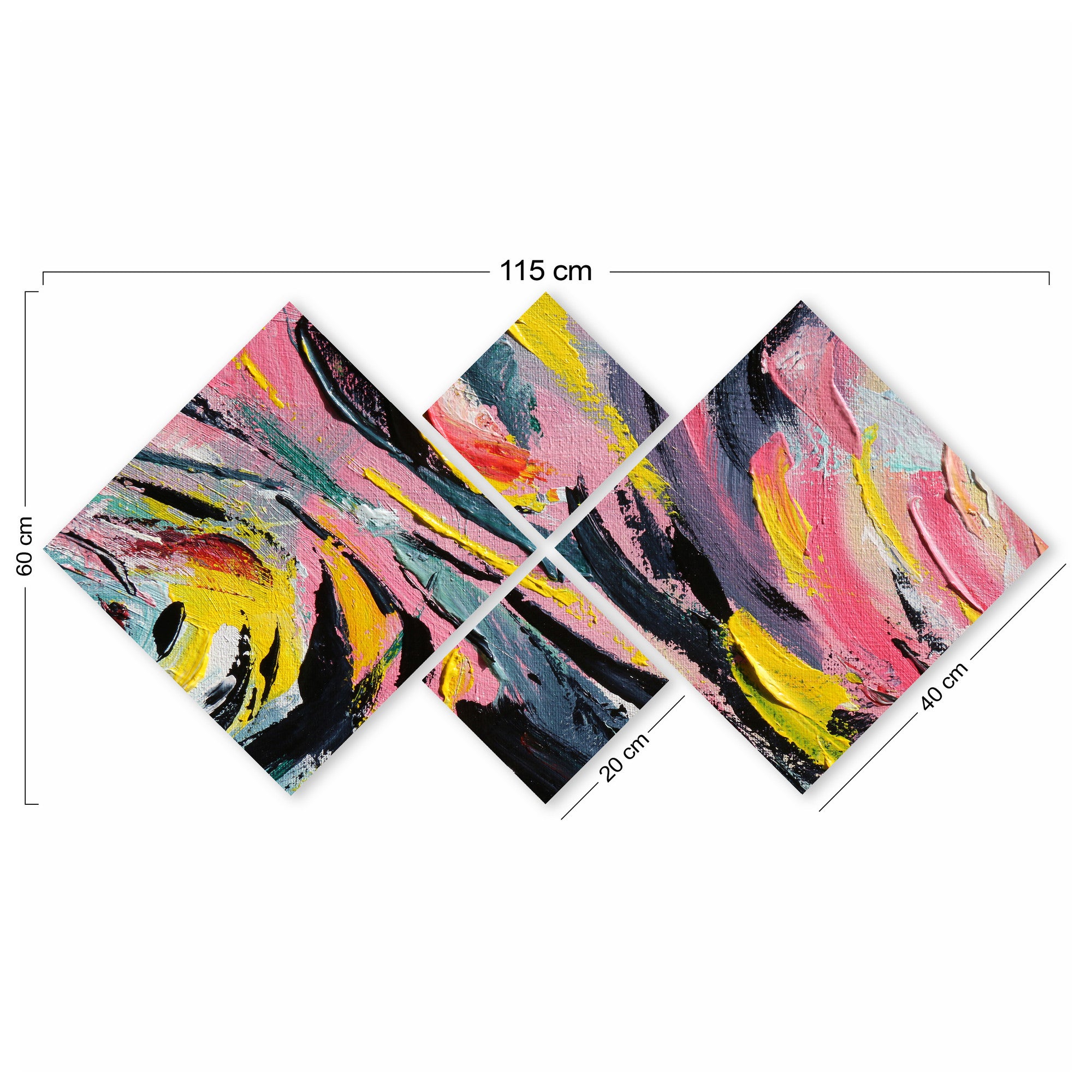 Conjunto Decorativo MDF Multicolor 4 Peças - Impressão UV Premium para Parede