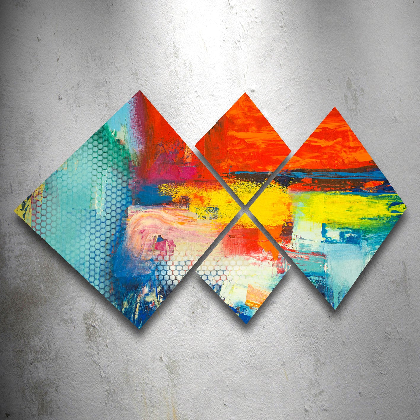 Conjunto Decorativo MDF Multicolor 4 Peças - Impressão UV Premium para Parede