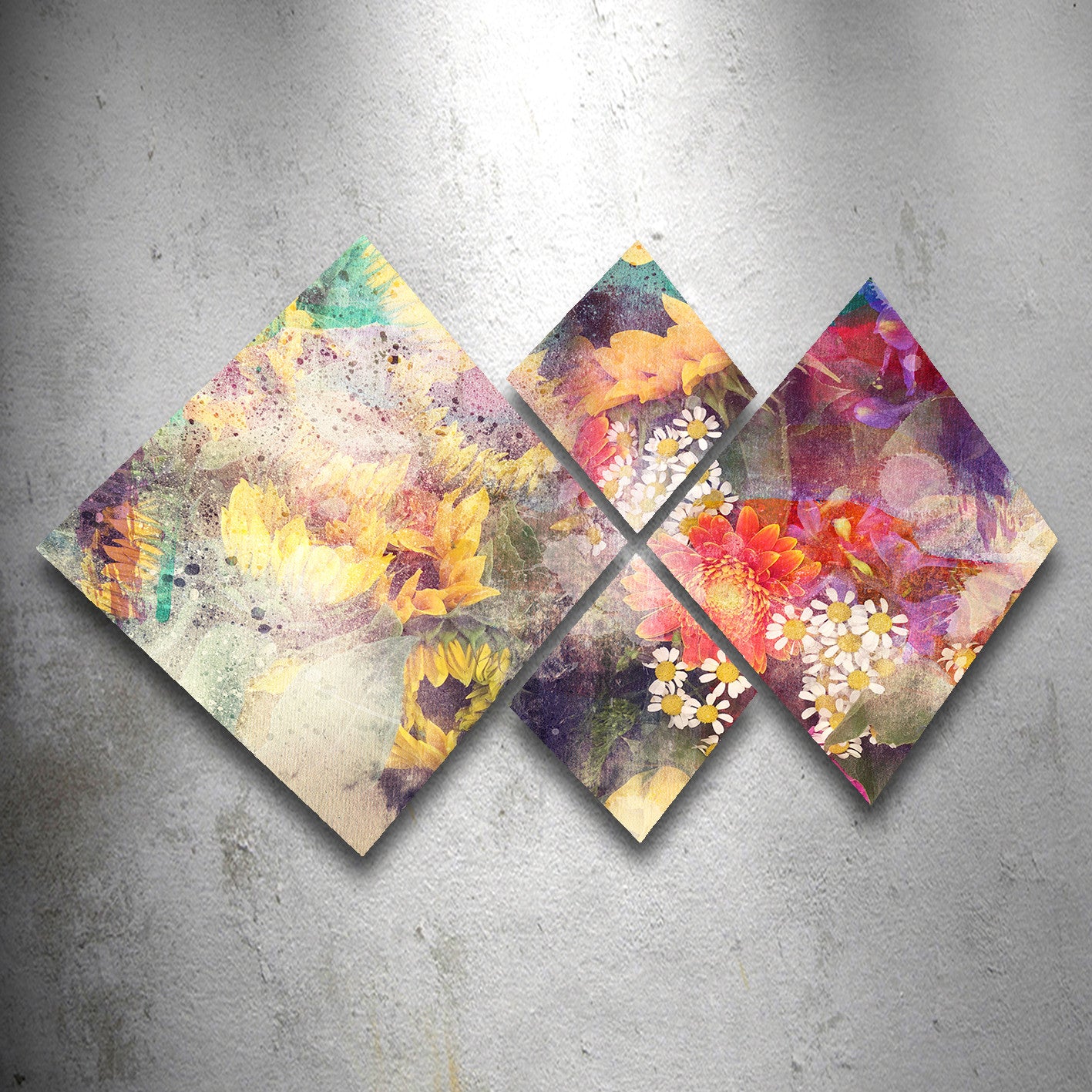 Conjunto Decorativo MDF Multicolor 4 Peças - Impressão UV Premium para Parede