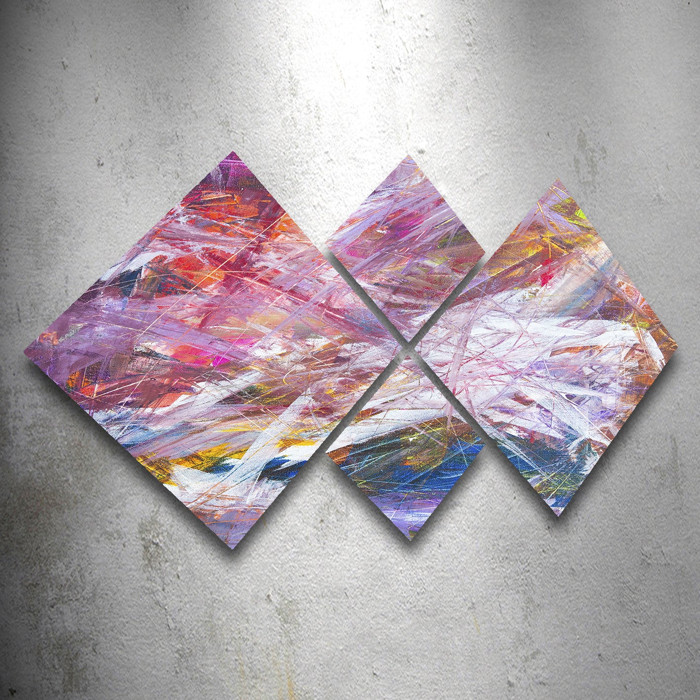 Conjunto Decorativo MDF Multicolor 4 Peças - Impressão UV Premium para Parede