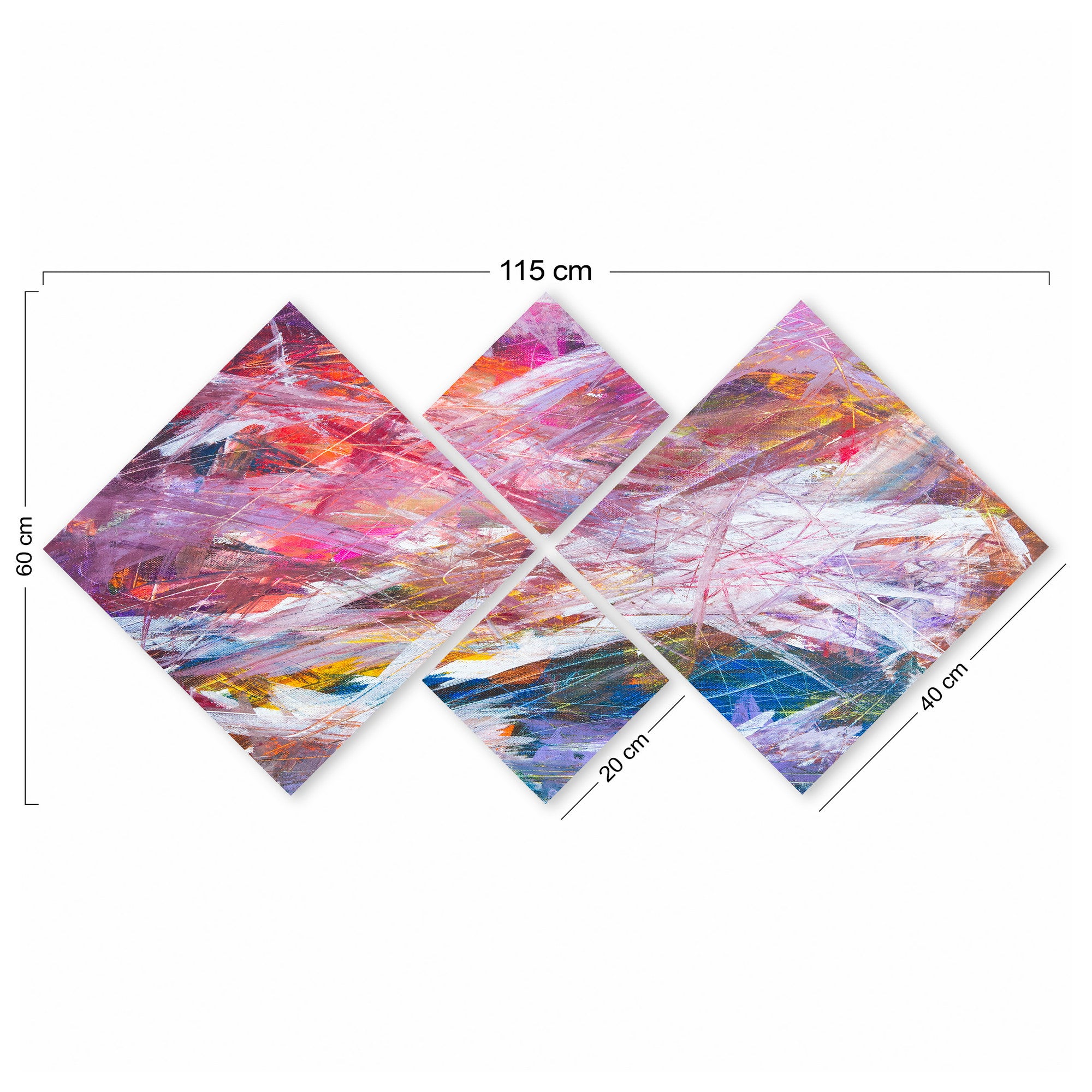 Conjunto Decorativo MDF Multicolor 4 Peças - Impressão UV Premium para Parede