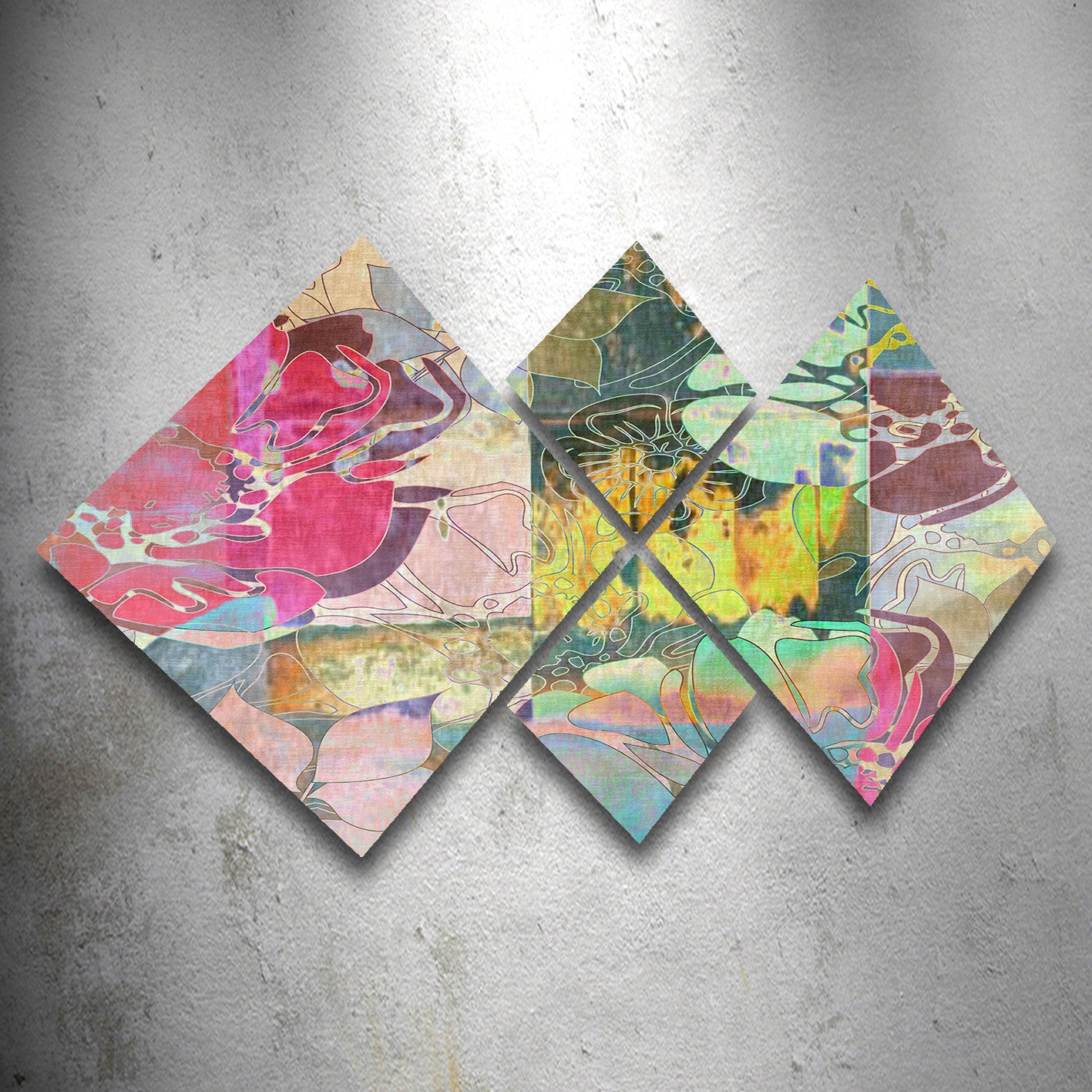 Conjunto Decorativo MDF Multicolor 4 Peças - Impressão UV Premium para Parede