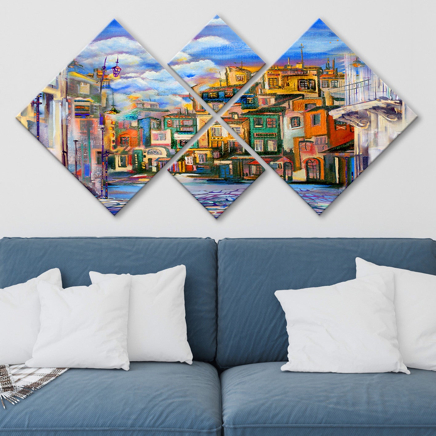 Conjunto Decorativo MDF Multicolor 4 Peças - Impressão UV Premium para Parede