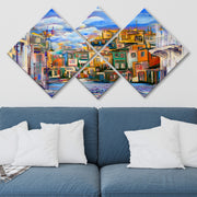 Conjunto Decorativo MDF Multicolor 4 Peças - Impressão UV Premium para Parede