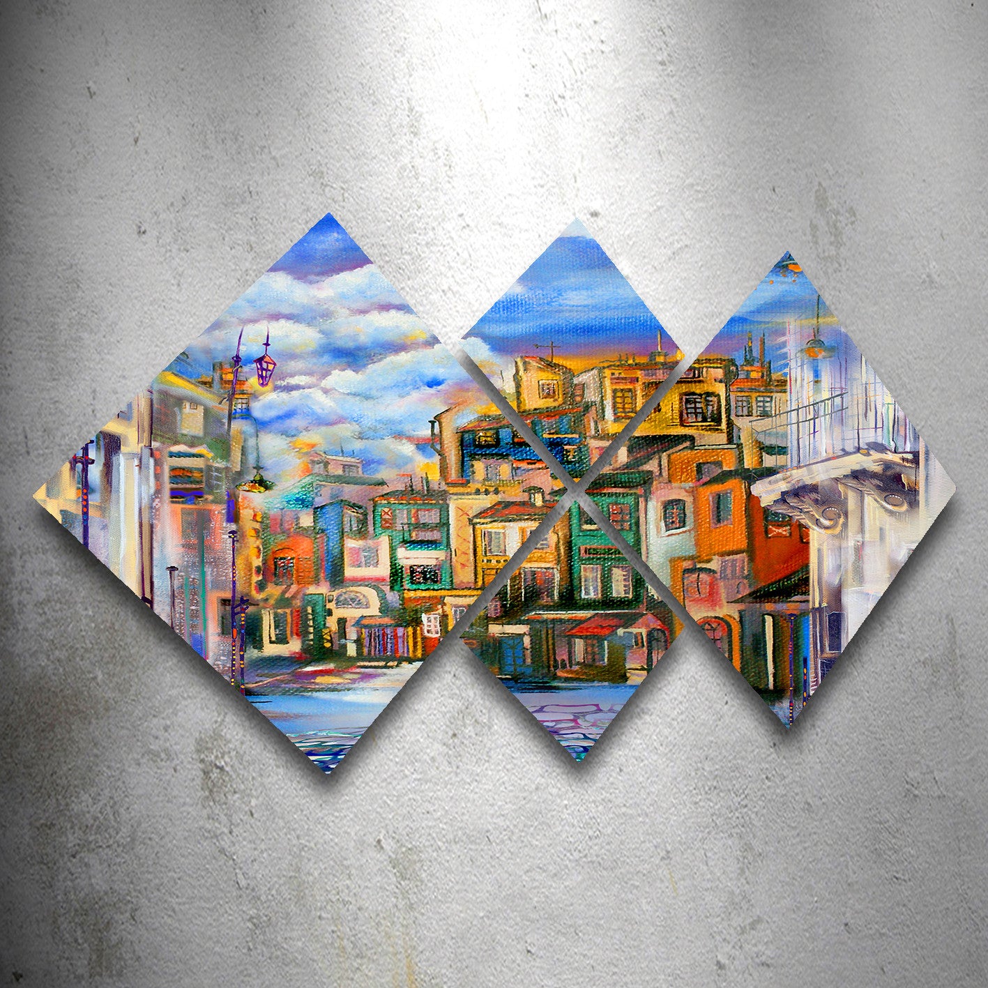 Conjunto Decorativo MDF Multicolor 4 Peças - Impressão UV Premium para Parede