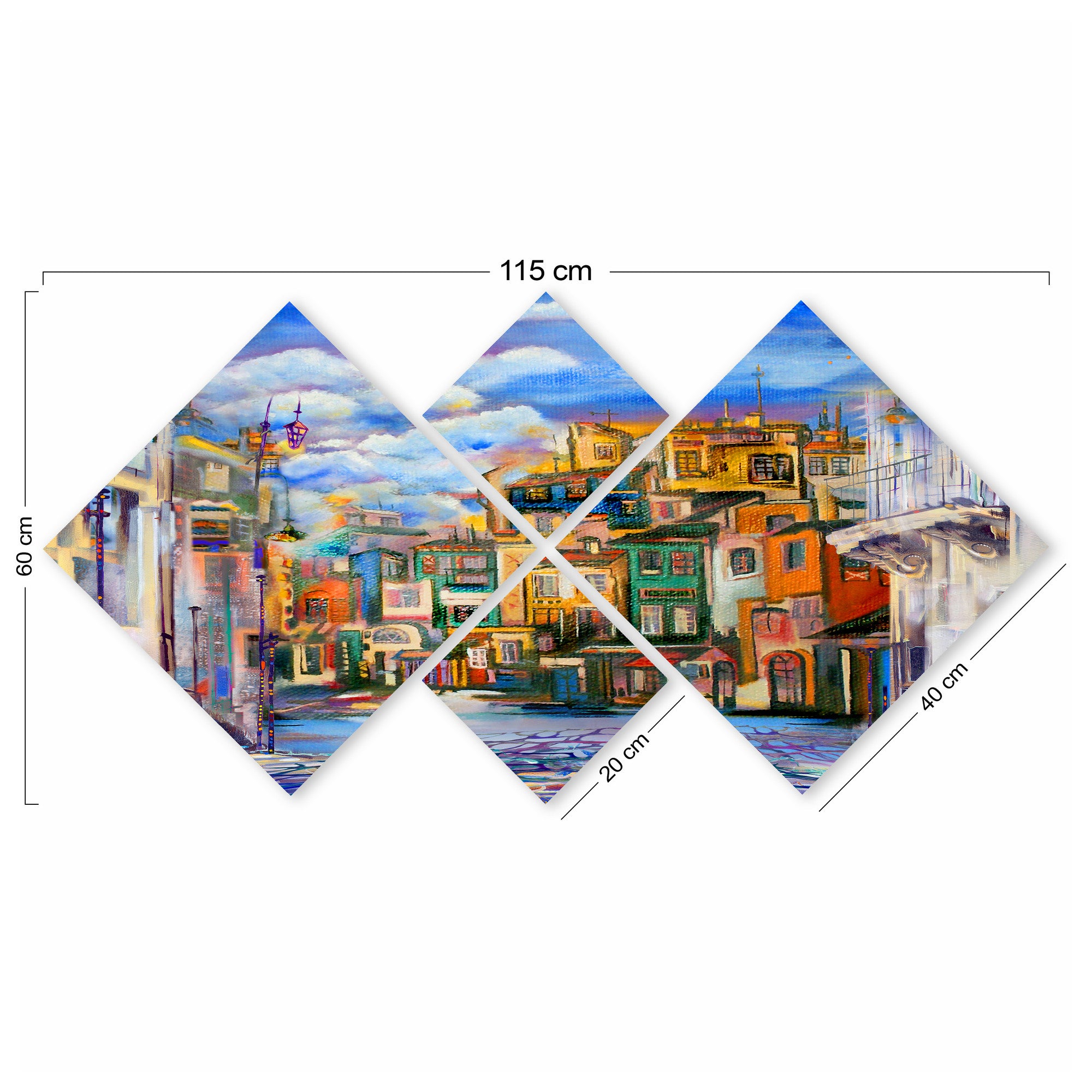 Conjunto Decorativo MDF Multicolor 4 Peças - Impressão UV Premium para Parede