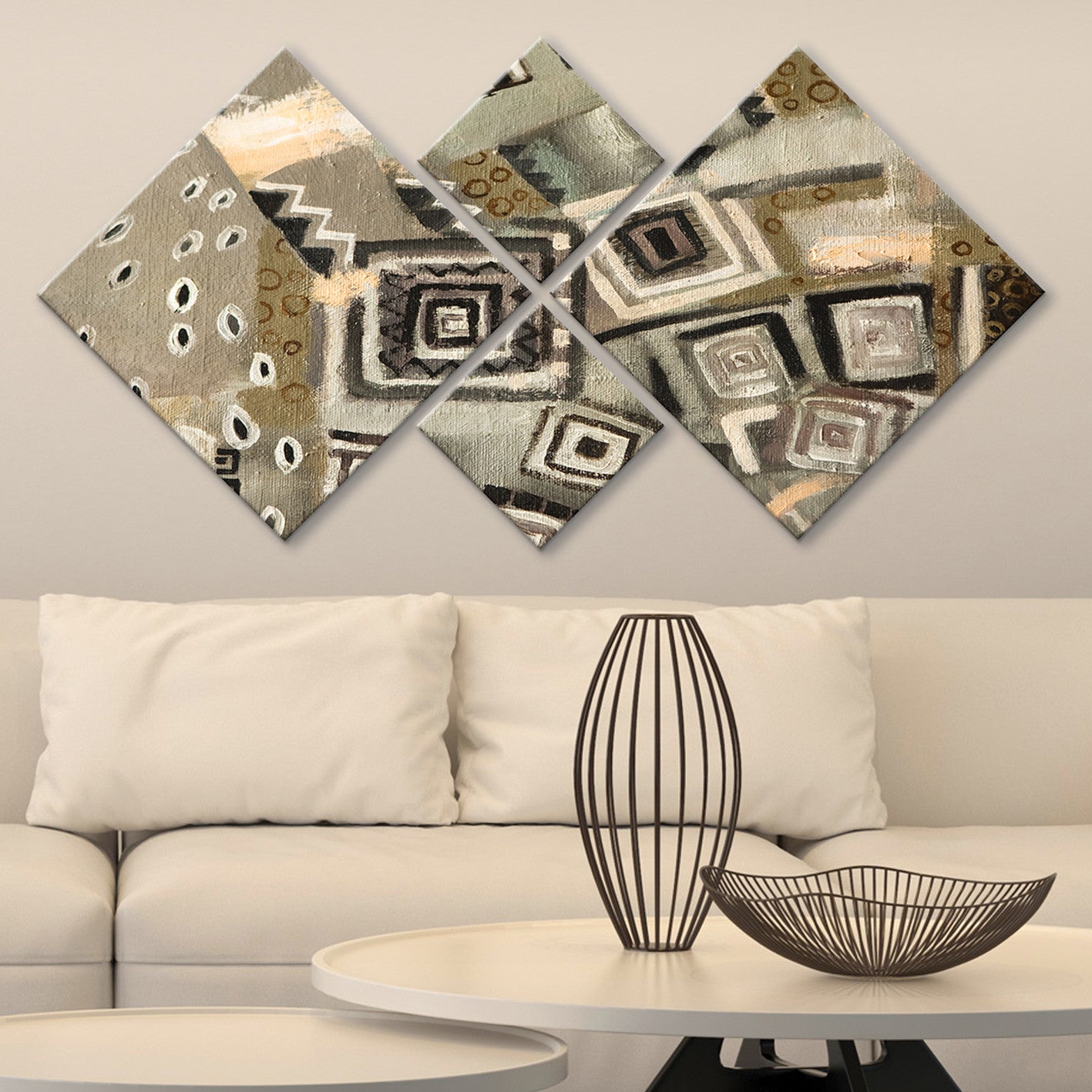 Conjunto Decorativo MDF Multicolor 4 Peças - Impressão UV Premium para Parede