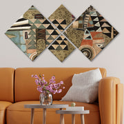 Conjunto Decorativo MDF Multicolor 4 Peças - Impressão UV Premium para Parede