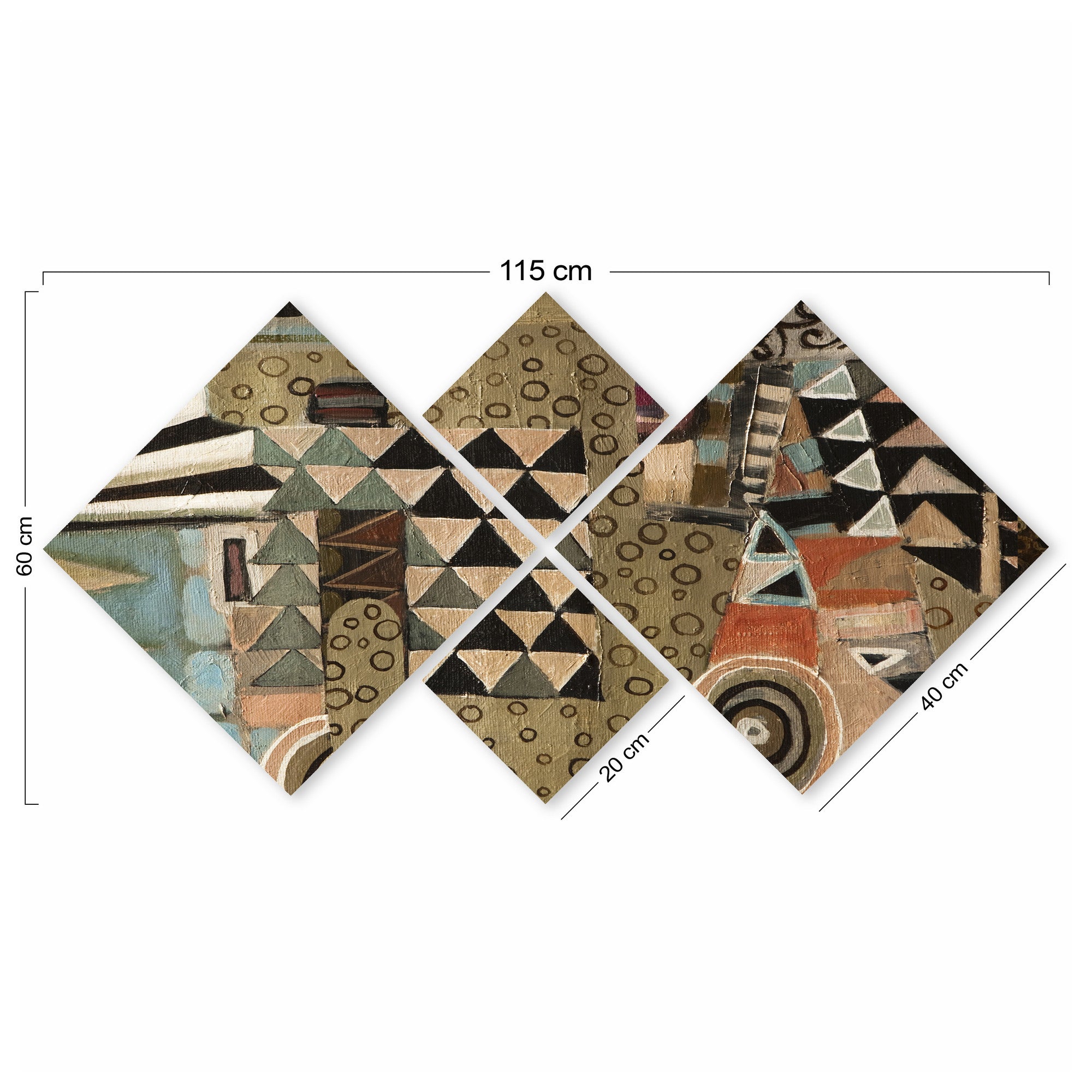 Conjunto Decorativo MDF Multicolor 4 Peças - Impressão UV Premium para Parede