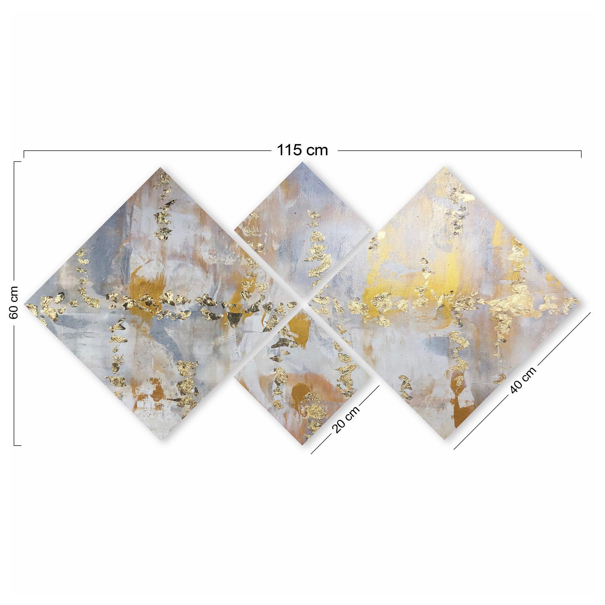 Conjunto Decorativo MDF Multicolor 4 Peças - Impressão UV Premium para Parede