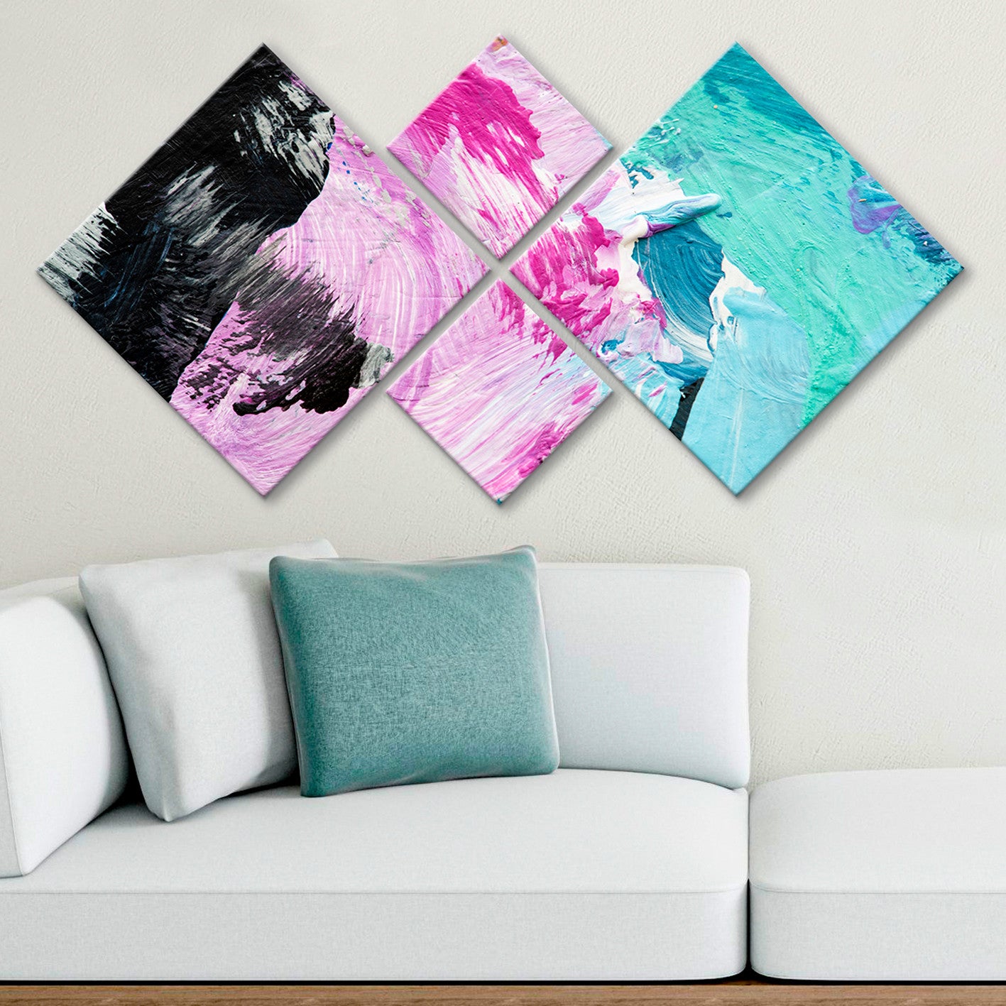 Conjunto Decorativo MDF Multicolor 4 Peças - Impressão UV Premium para Parede