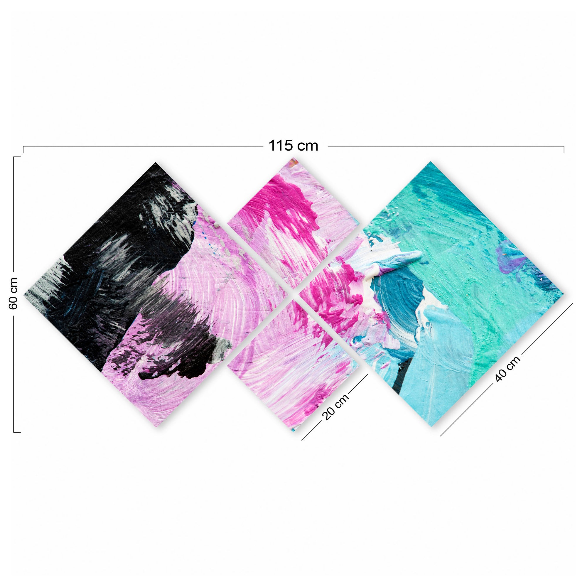 Conjunto Decorativo MDF Multicolor 4 Peças - Impressão UV Premium para Parede