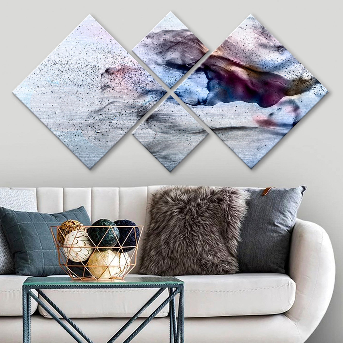 Conjunto Decorativo MDF Multicolor 4 Peças - Impressão UV Premium para Parede