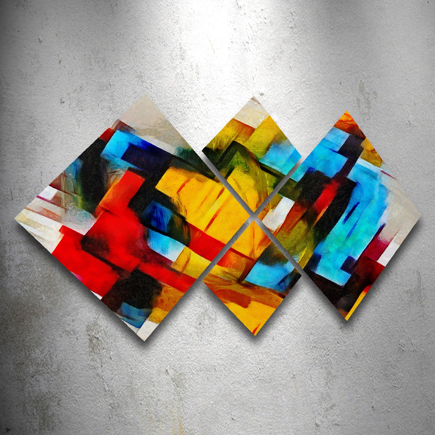 Conjunto Decorativo MDF Multicolor 4 Peças - Impressão UV Premium para Parede