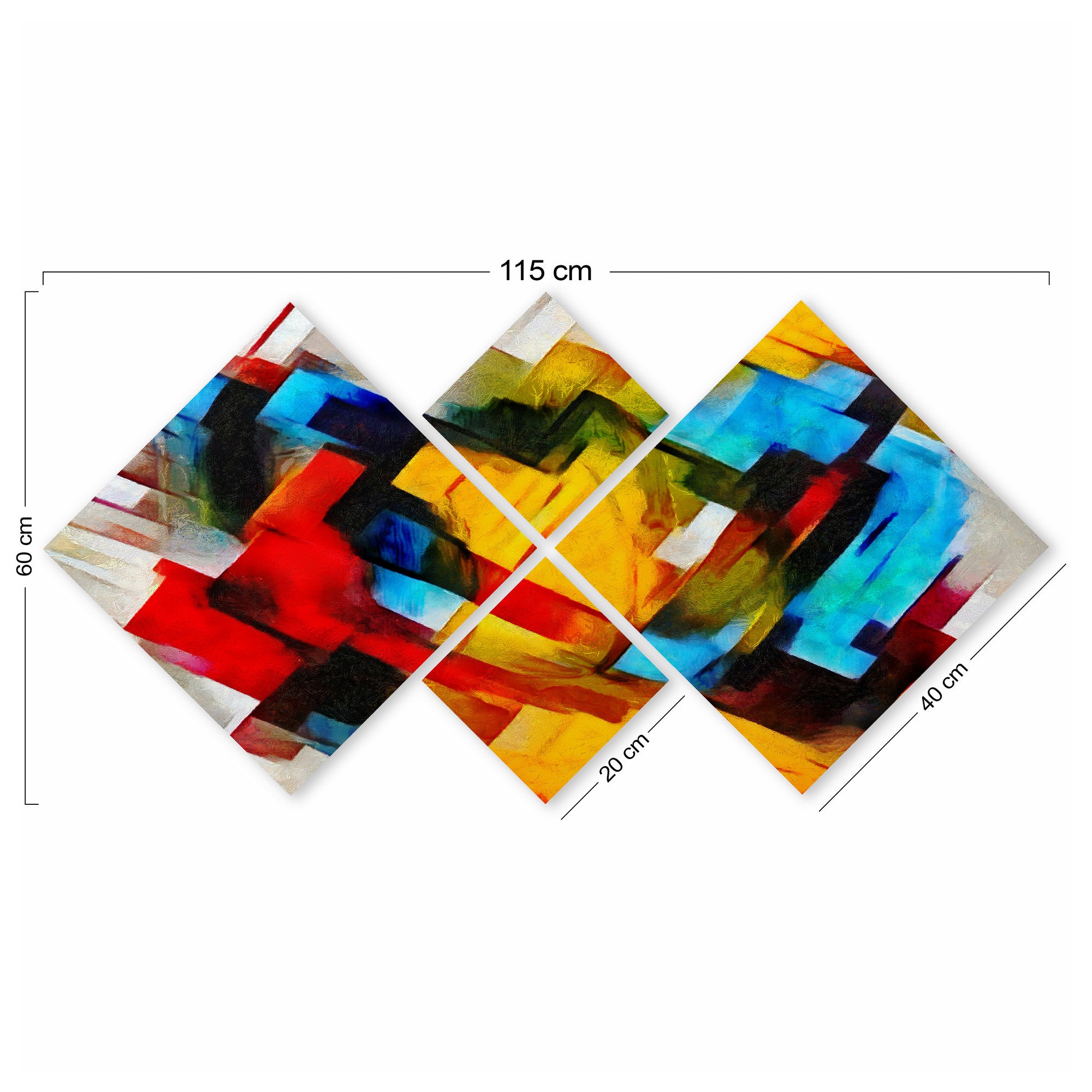 Conjunto Decorativo MDF Multicolor 4 Peças - Impressão UV Premium para Parede