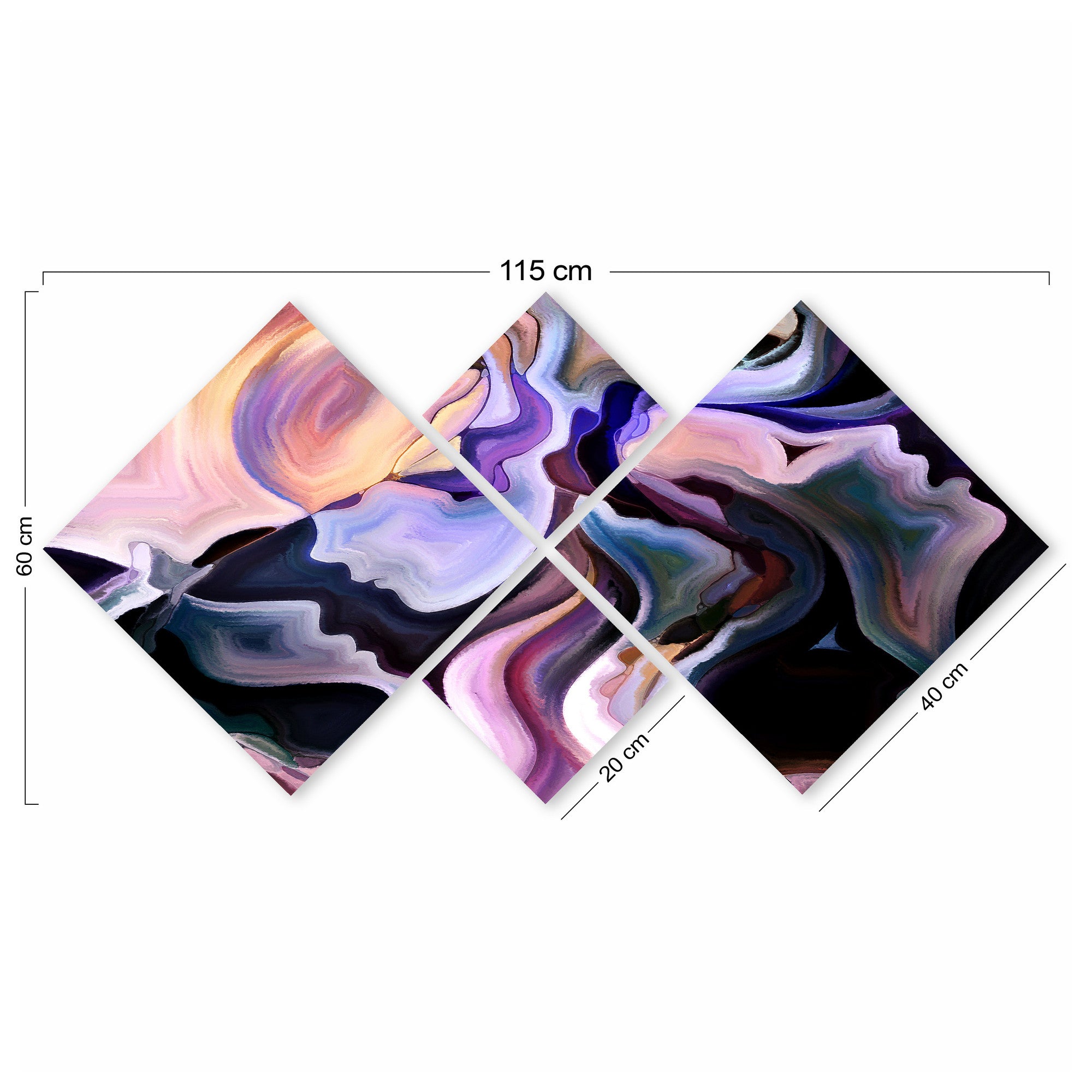 Conjunto Decorativo MDF Multicolor 4 Peças - Impressão UV Premium para Parede