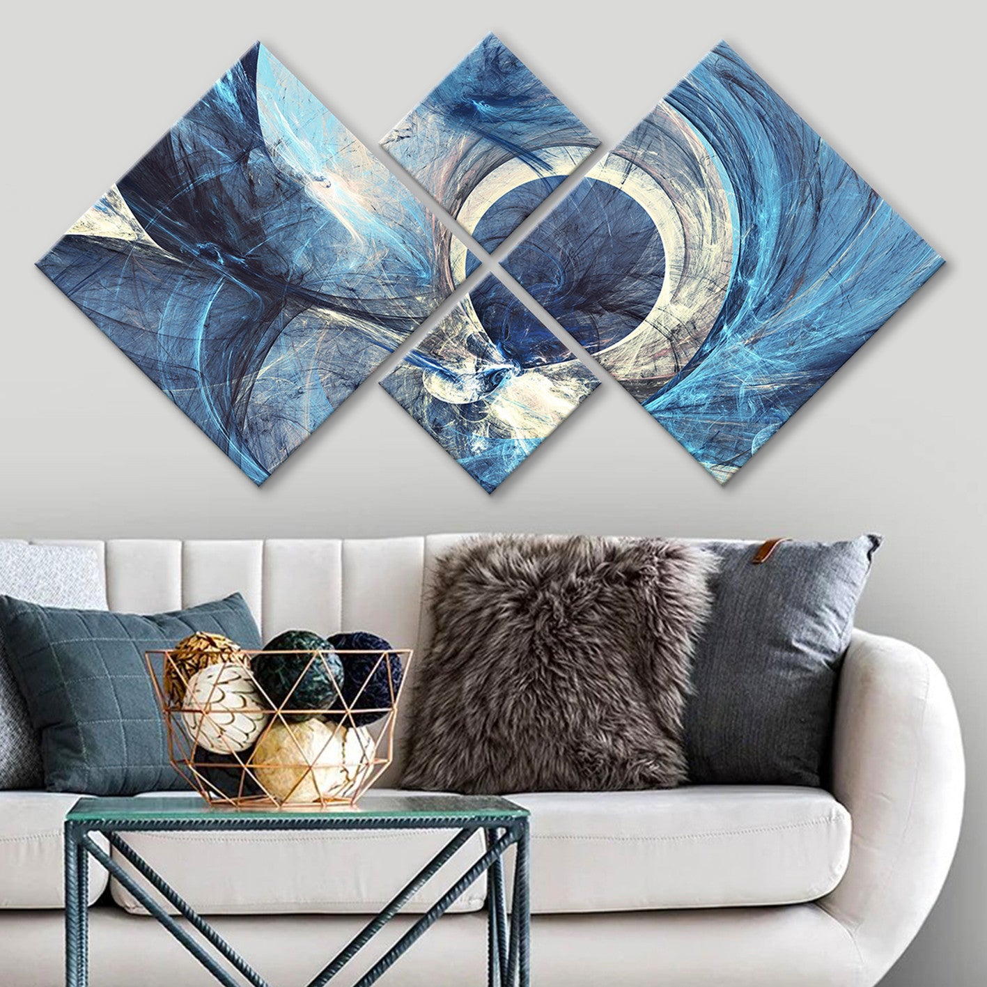 Conjunto Decorativo MDF Multicolor 4 Peças - Impressão UV Premium para Parede