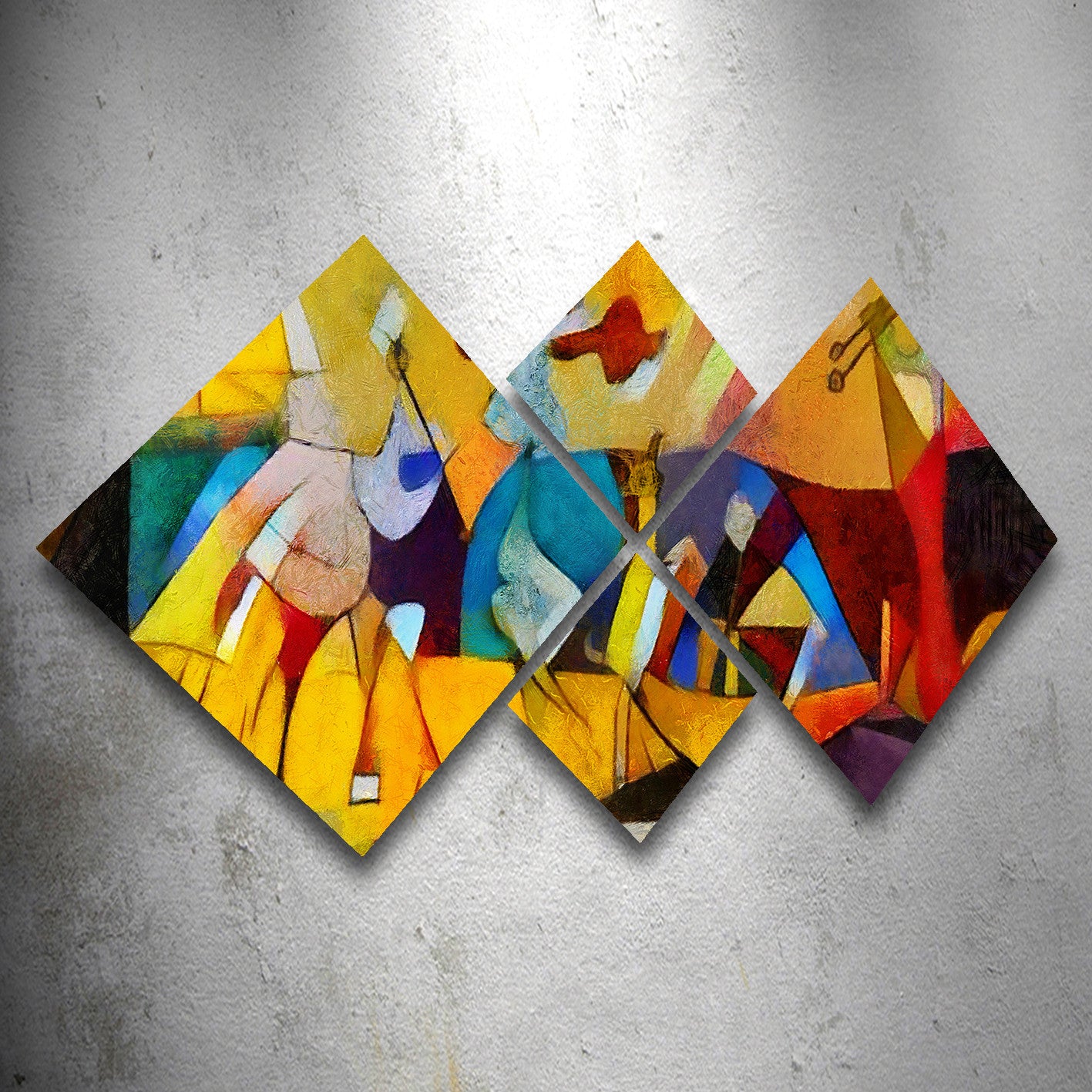 Conjunto Decorativo MDF Multicolor 4 Peças - Impressão UV Premium para Parede